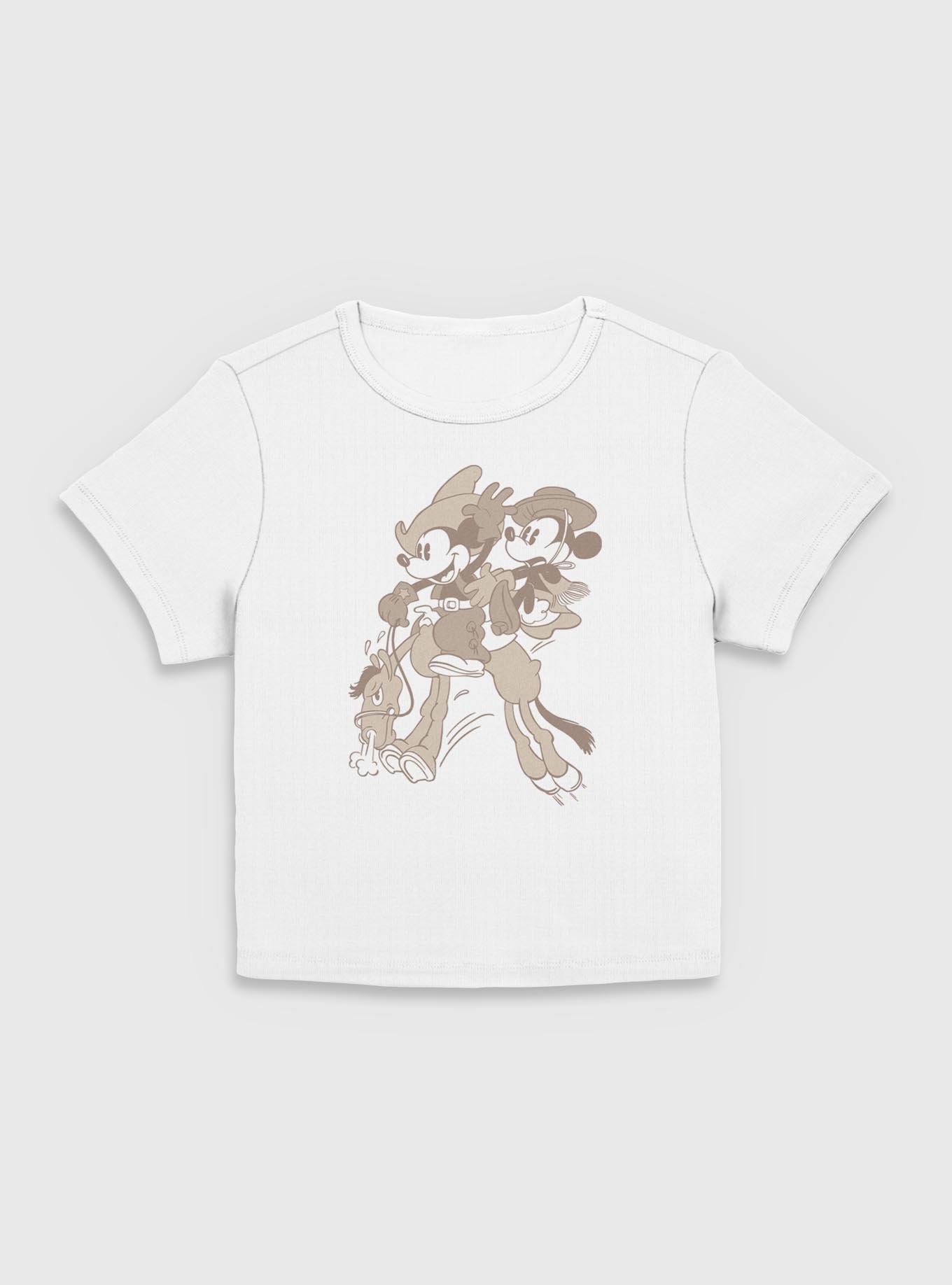 Disney Mickey Mouse Minnie Mickey Cowboy Women Baby T-Shirt