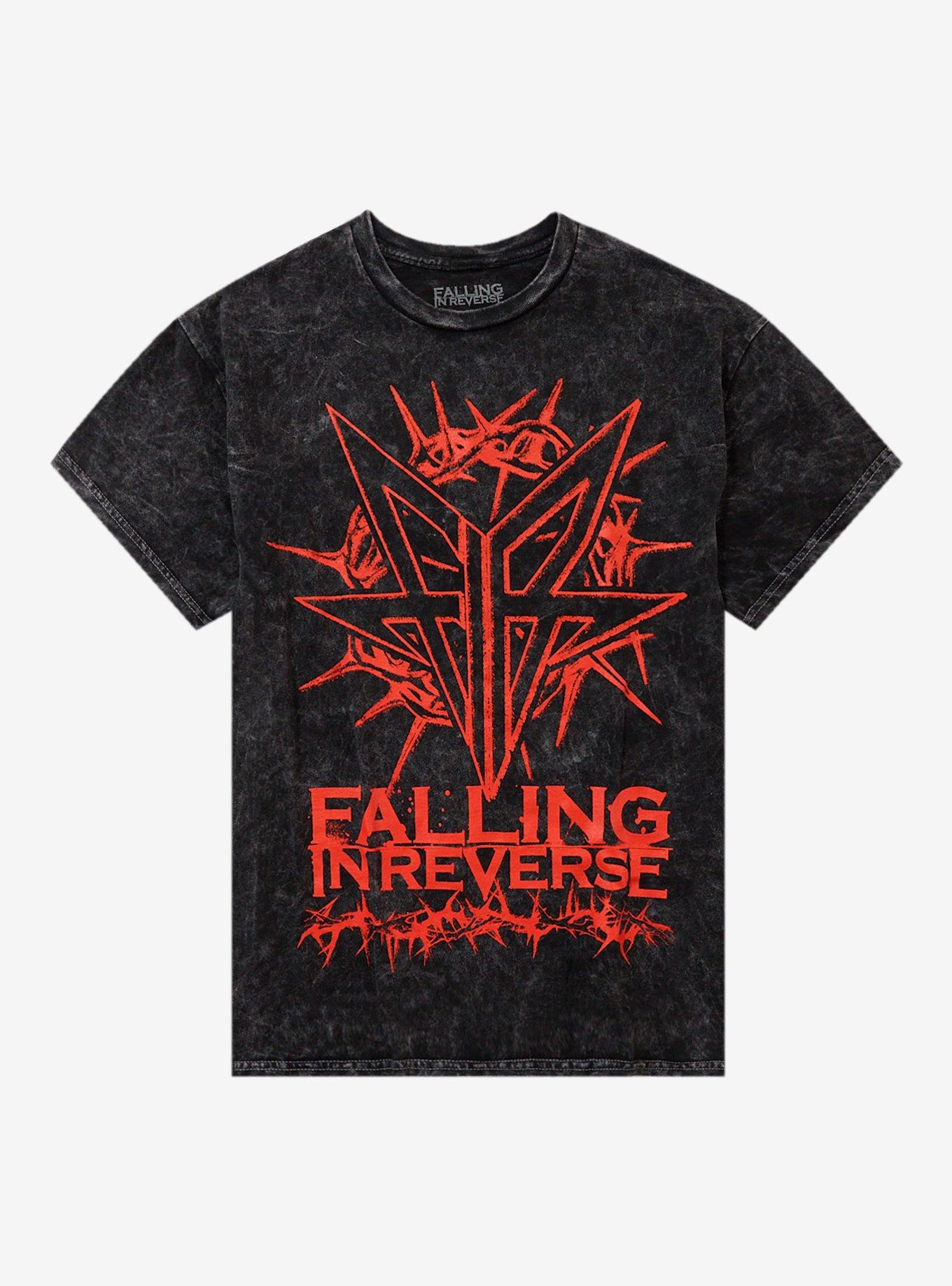 Falling In Reverse Logo Mineral Wash T-Shirt, , hi-res