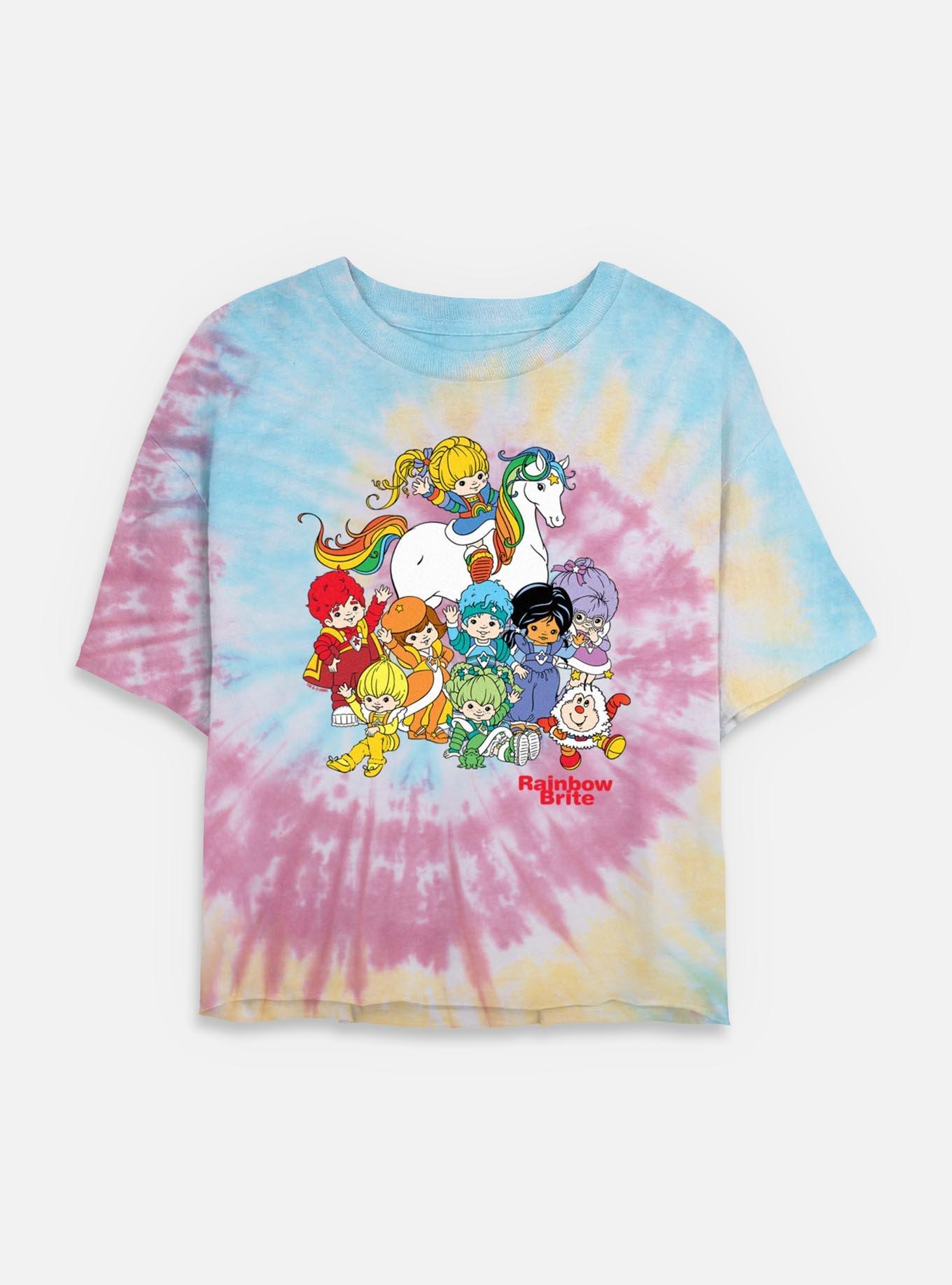 Rainbow Brite And Friends Tie Dye Crop Womens  T-Shirt, BLUPNKLY, hi-res