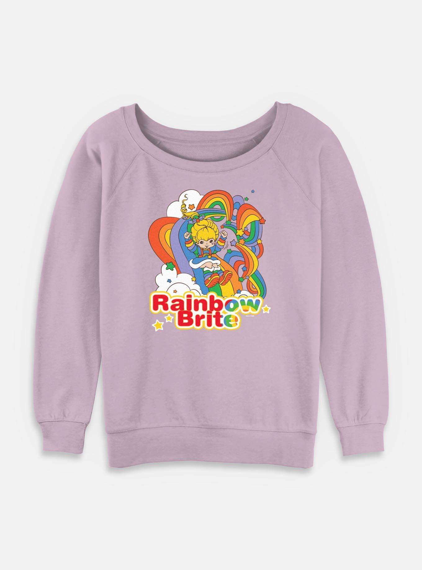 Rainbow Brite Rainbow Tangle Womens Slouchy Sweatshirt, LAVENDER, hi-res