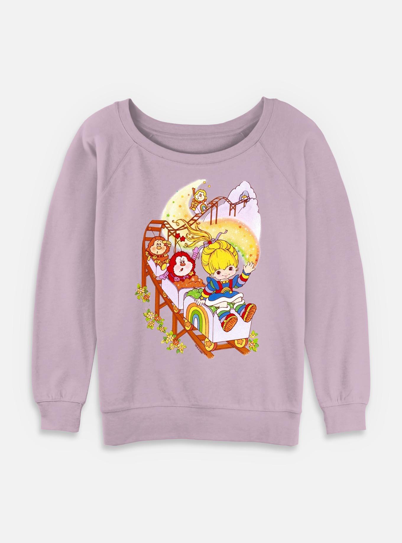 Rainbow Brite Rainbow Coaster Womens Slouchy Sweatshirt, LAVENDER, hi-res