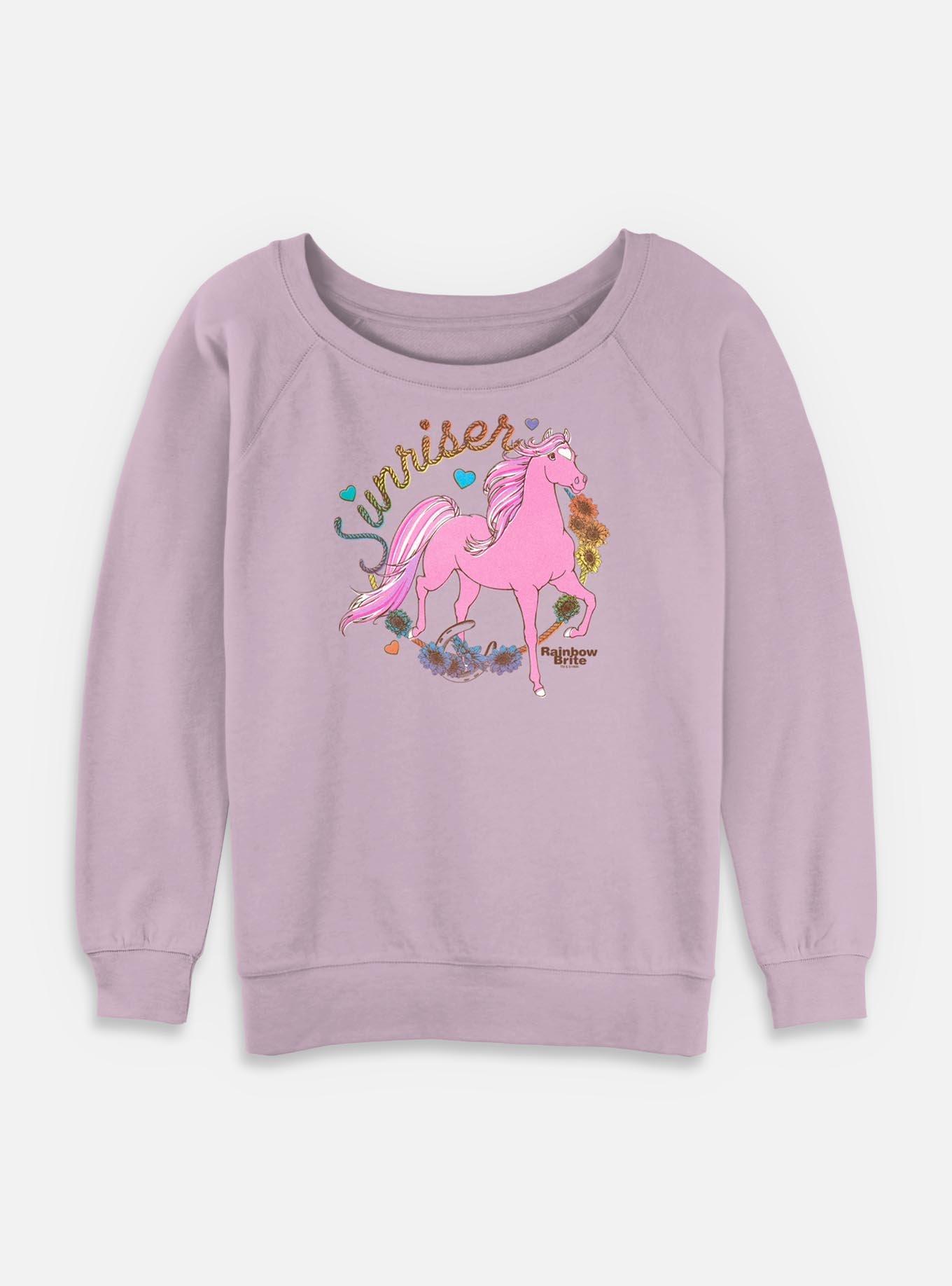 Rainbow Brite Country Pink Sunriser Womens Slouchy Sweatshirt, LAVENDER, hi-res