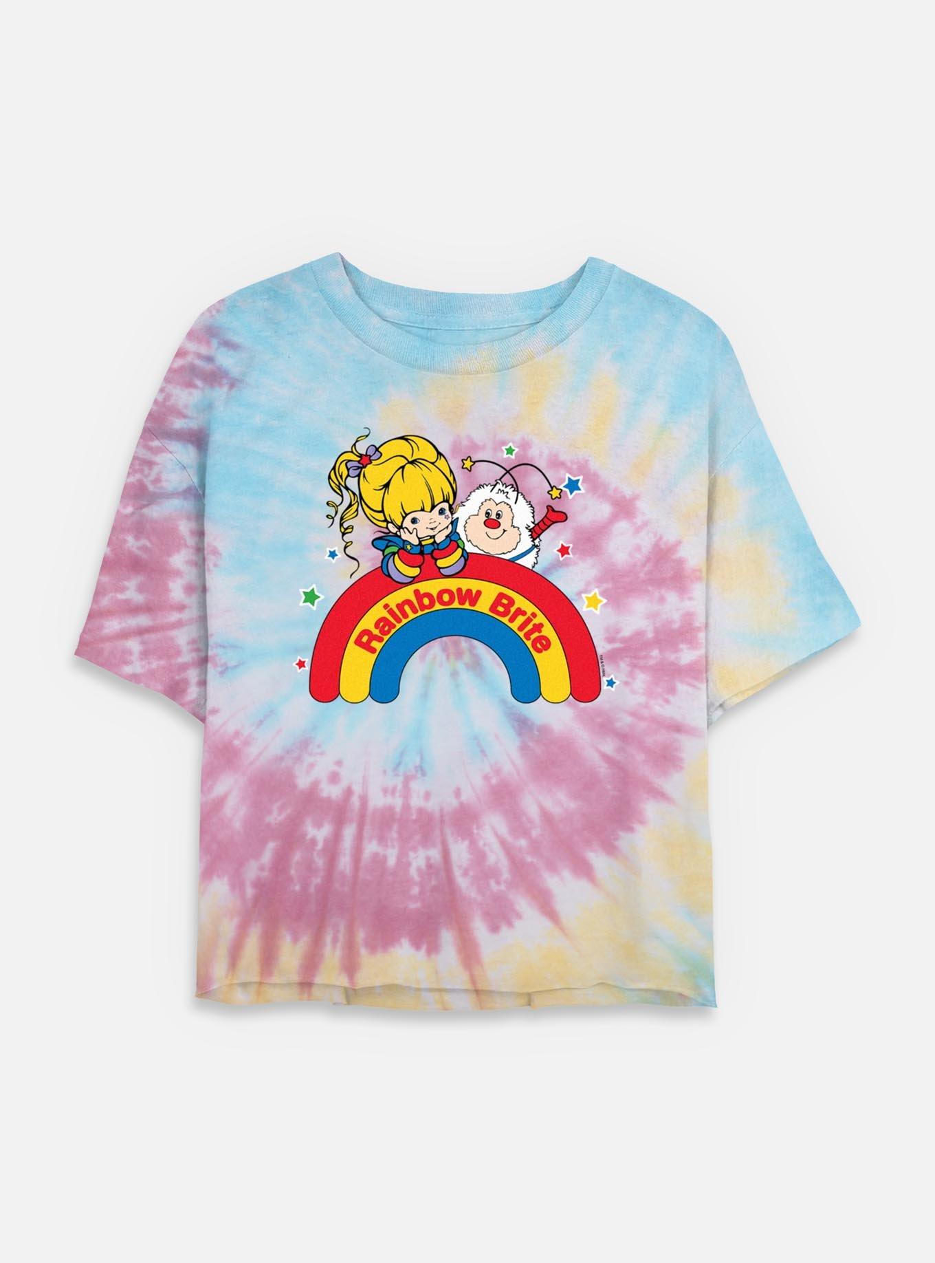 Rainbow Brite Wishing On A Rainbow Tie Dye Crop Womens  T-Shirt, , hi-res