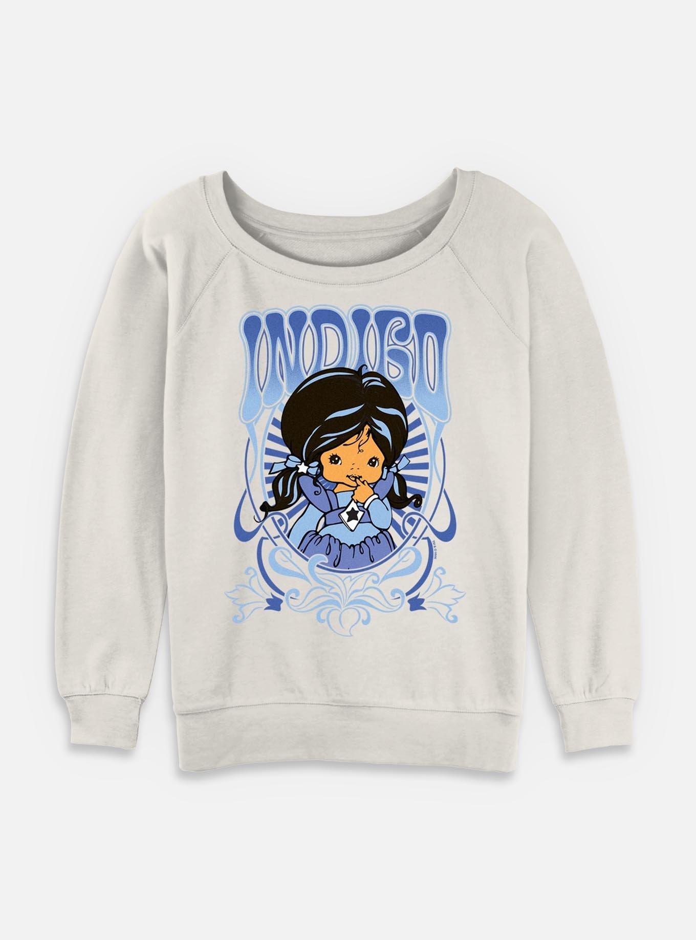 Rainbow Brite Indigo Nouveau Portrait Womens Slouchy Sweatshirt, EGRET, hi-res