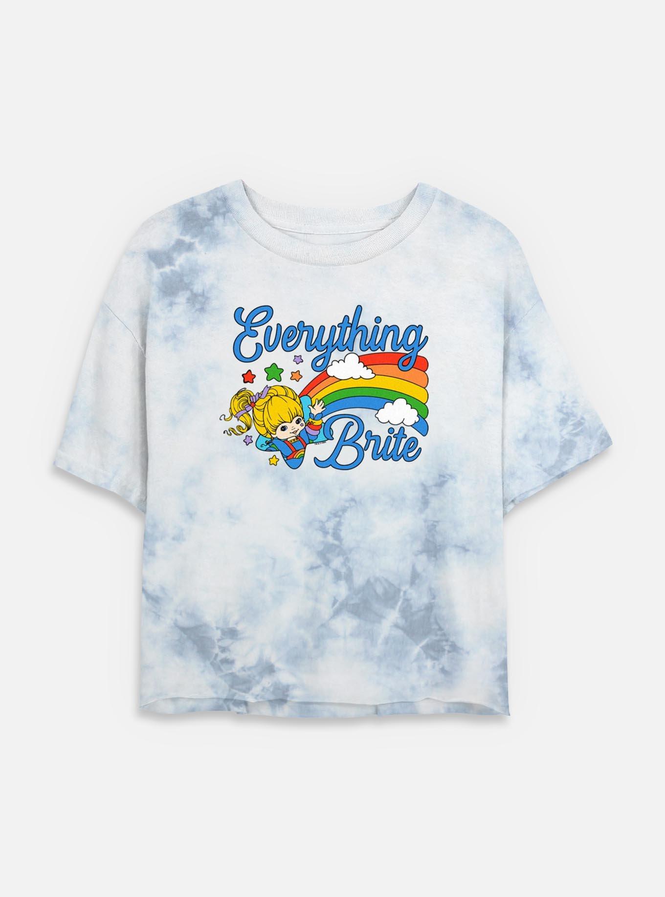 Rainbow Brite Everything Brite Tie Dye Crop Womens T-Shirt, WHITEBLUE, hi-res