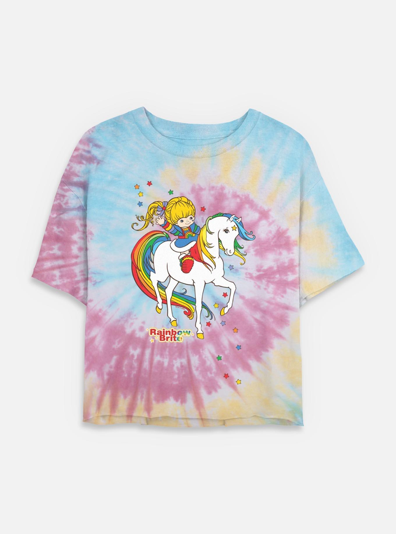 Rainbow Brite & Starlite Tie Dye Crop Womens  T-Shirt, BLUPNKLY, hi-res