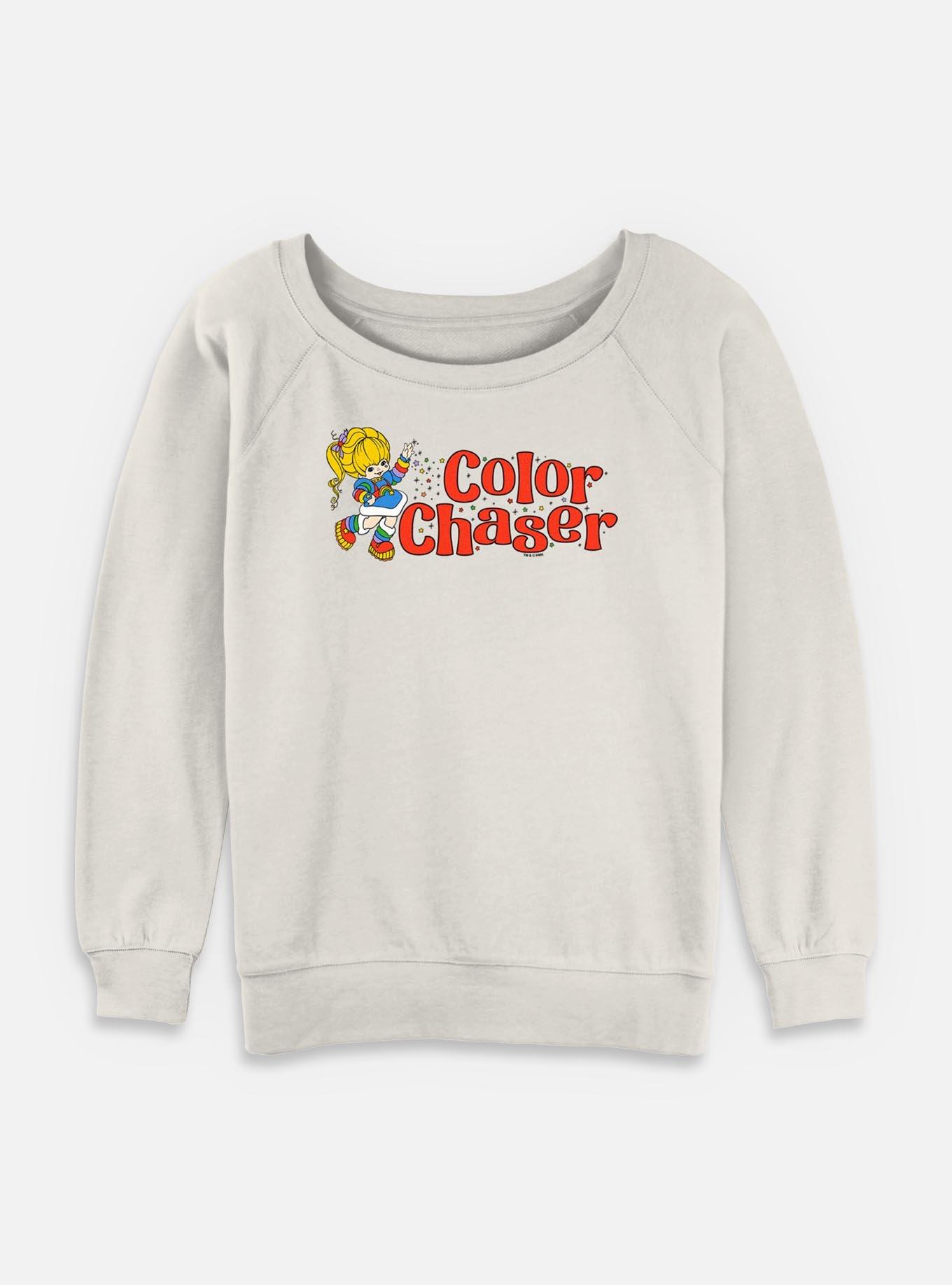 Rainbow Brite Color Chaser Womens Slouchy Sweatshirt, EGRET, hi-res