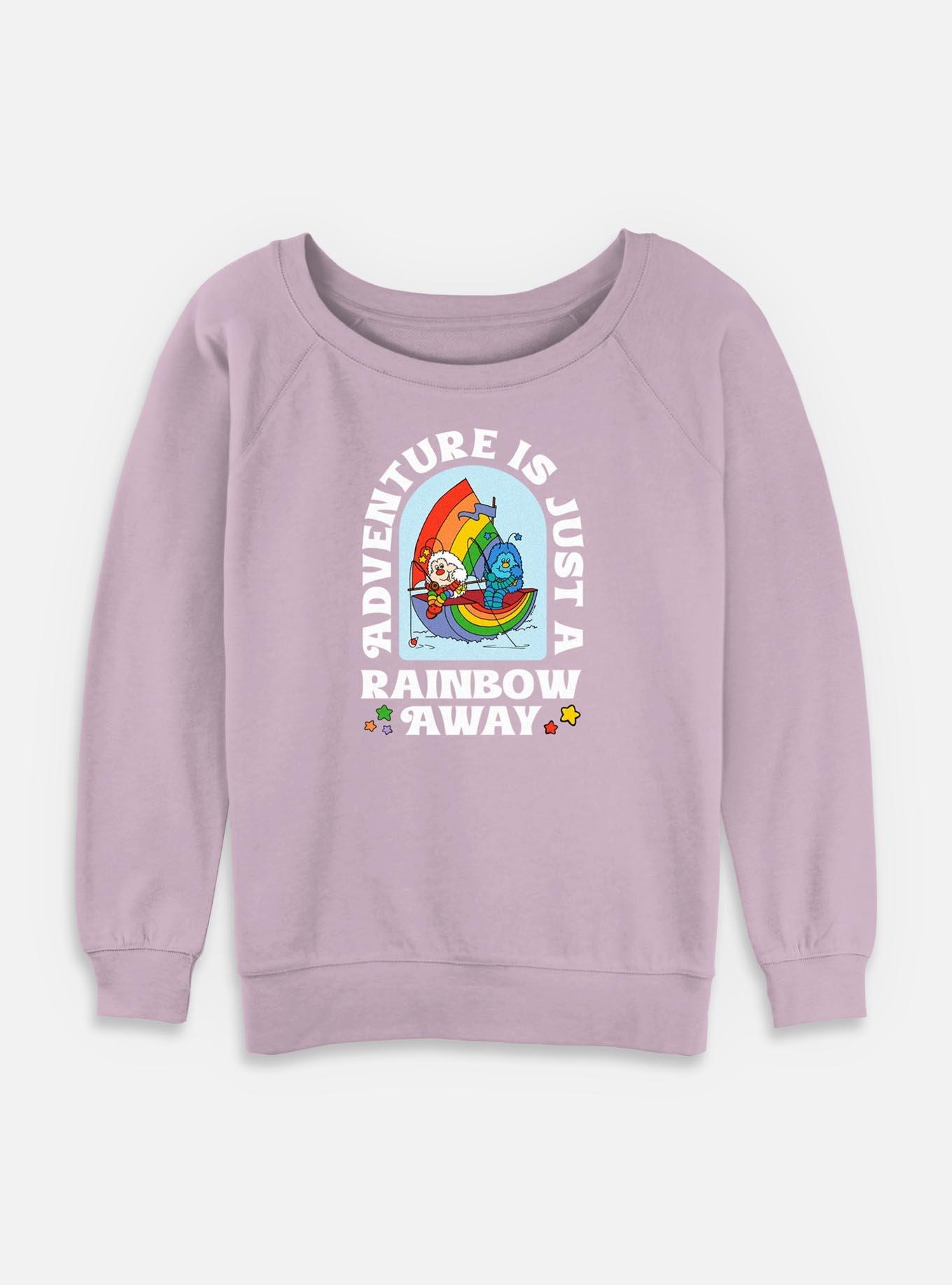 Rainbow Brite Adventure Is A Rainbow Away Womens Slouchy Sweatshirt, LAVENDER, hi-res