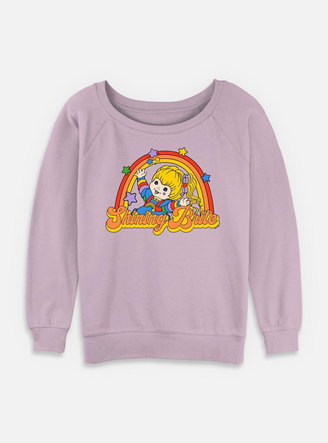 Rainbow Brite Shining Brite Womens Slouchy Sweatshirt, LAVENDER, hi-res
