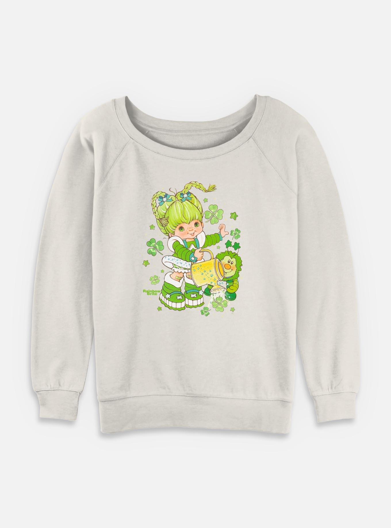 Rainbow Brite Pattys Day Womens Slouchy Sweatshirt, EGRET, hi-res