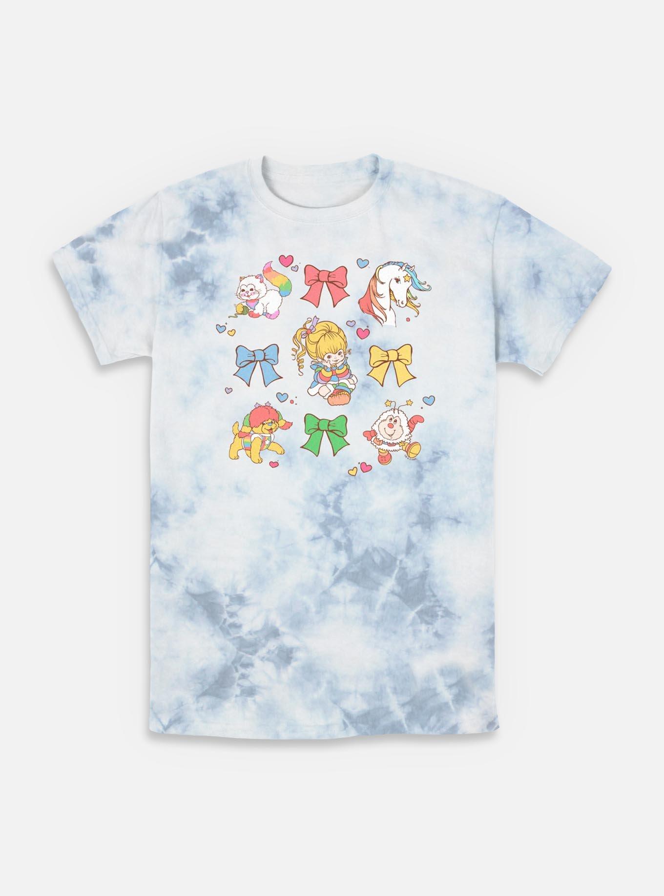 Rainbow Brite Cutie Bow Grid Tie-Dye T-Shirt, WHITEBLUE, hi-res