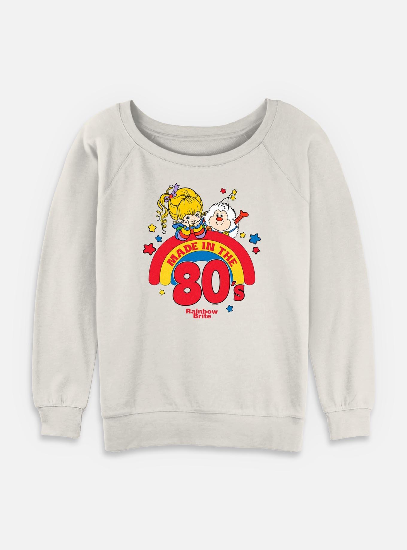 Rainbow Brite Made Brite Womens Slouchy Sweatshirt, EGRET, hi-res