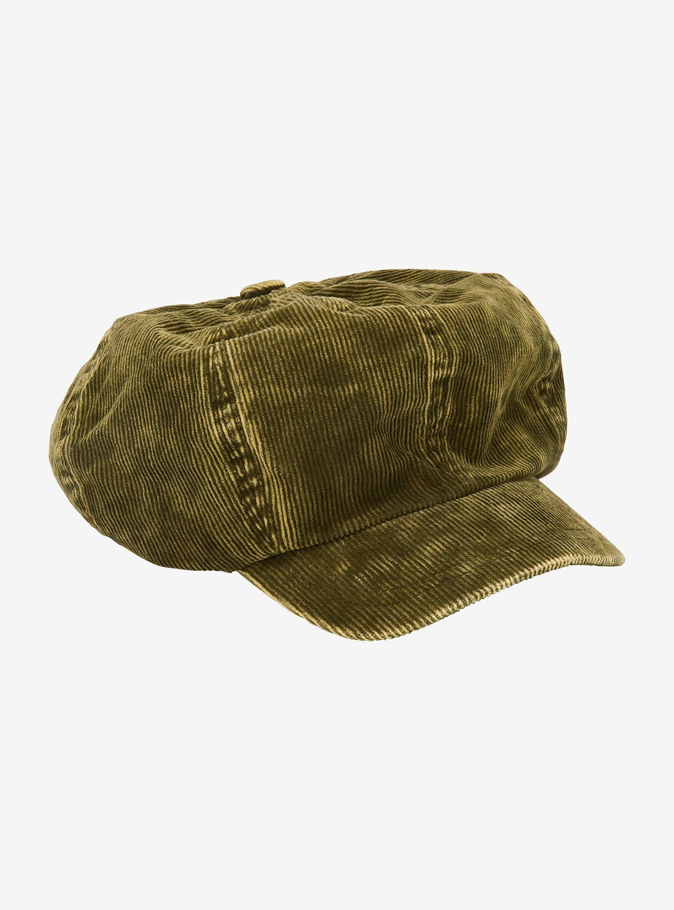 Green Corduroy Cabbie Hat, , hi-res