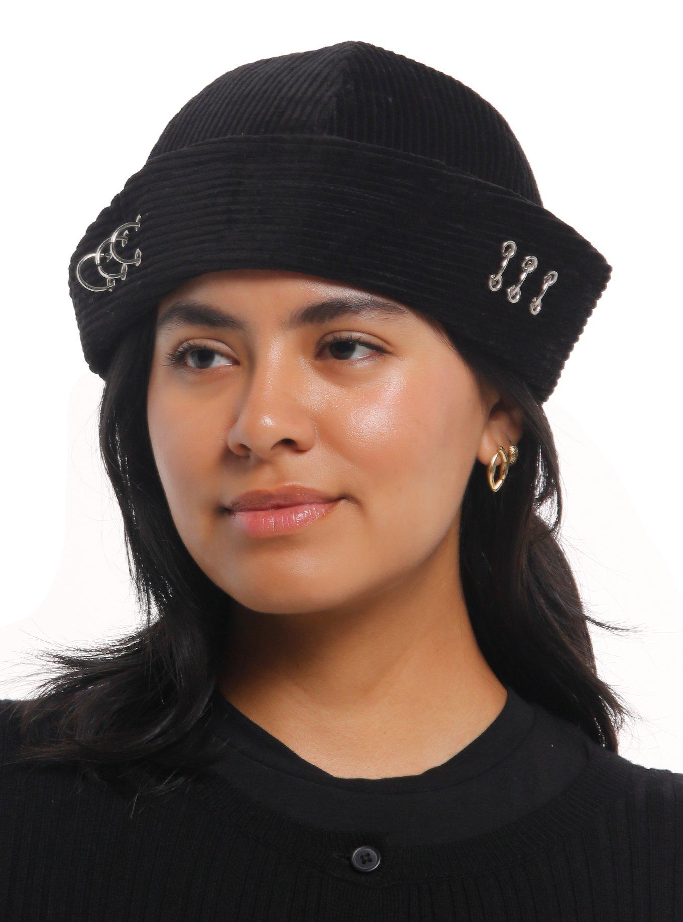 Black Corduroy Pierced Sailor Hat | Hot Topic