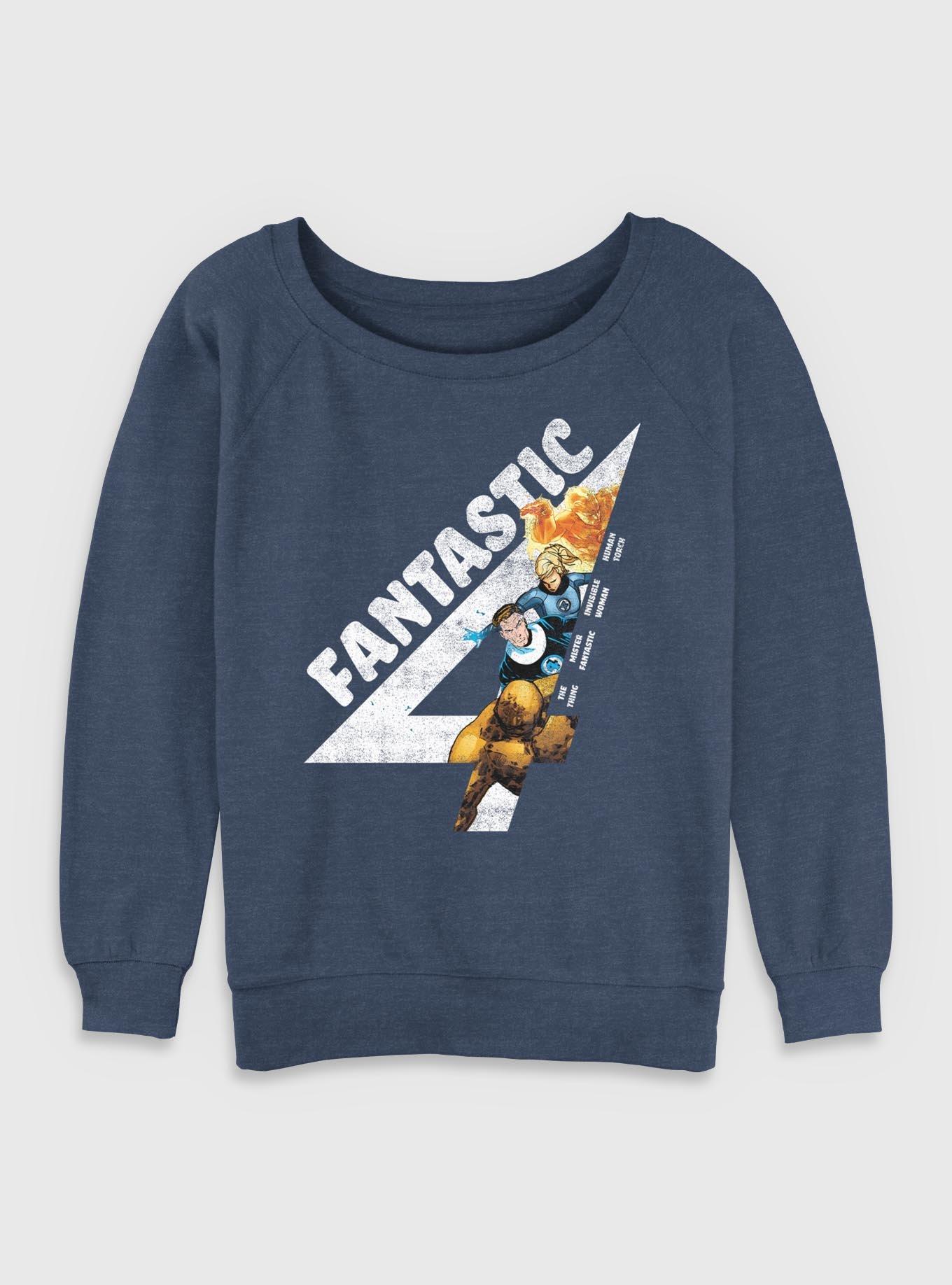 Marvel Fantastic Four Members Vintage Womens Slouchy Sweatshirt, , hi-res
