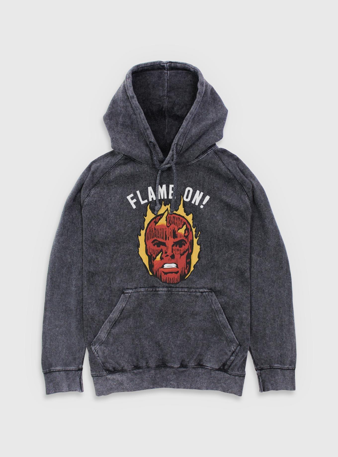 Marvel Fantastic Four Flame On Human Torch Mineral Wash Hoodie, , hi-res