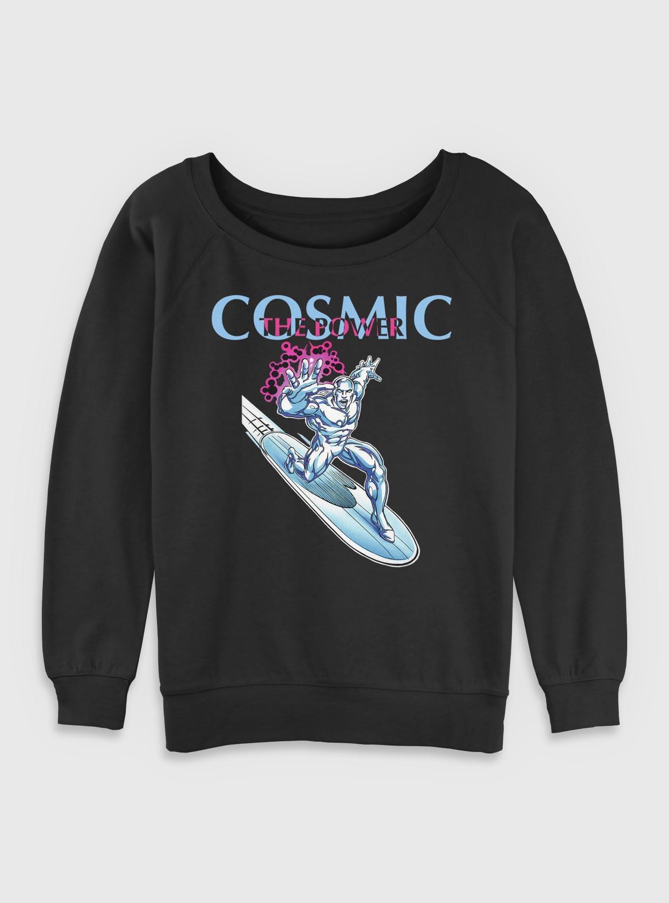 Marvel Fantastic Four The Cosmic Power Silver Surfer Womens Slouchy Sweatshirt