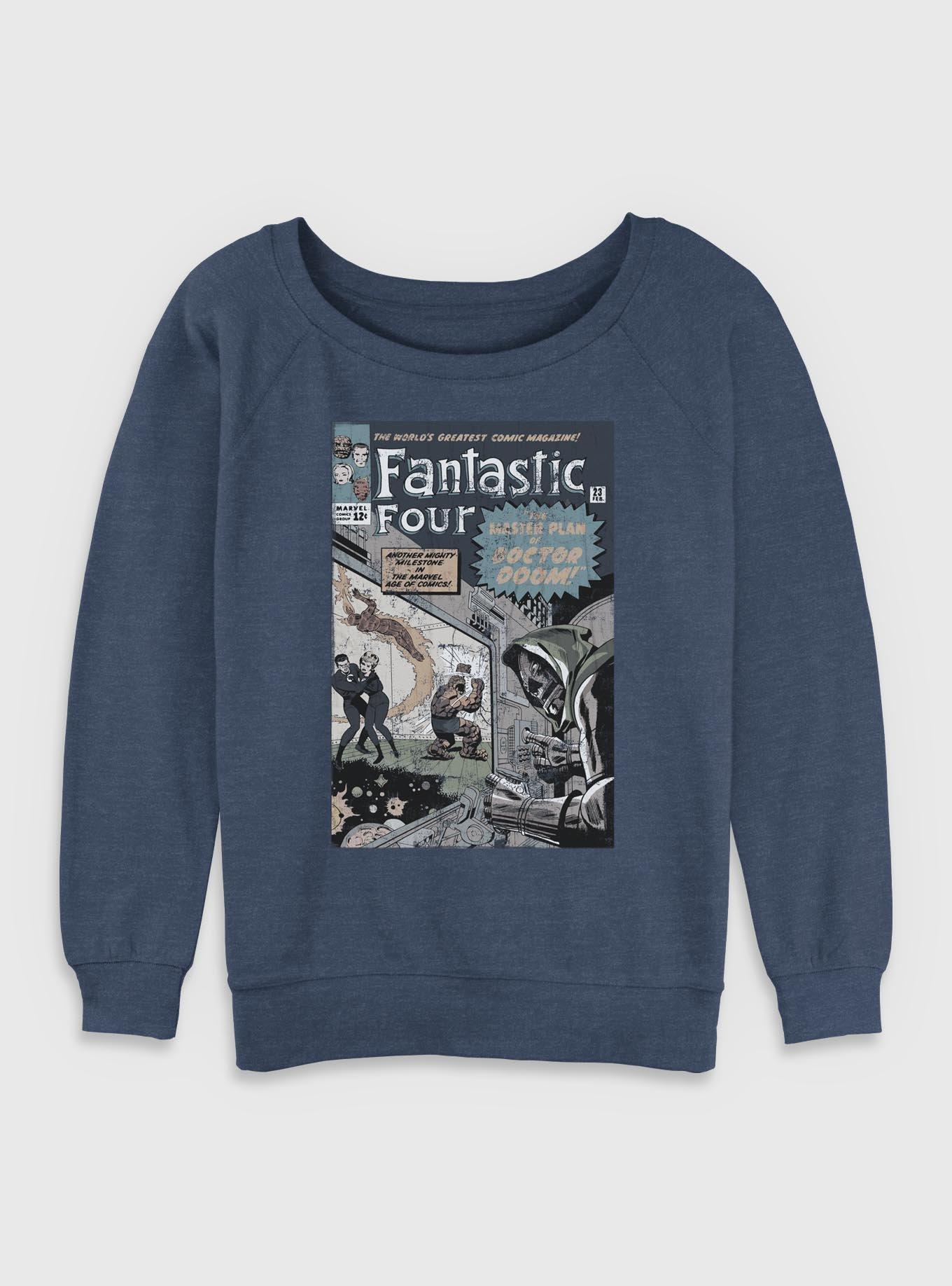 Marvel Fantastic Four Master Plan Of Doctor Doom Comic Womens Slouchy Sweatshirt, , hi-res