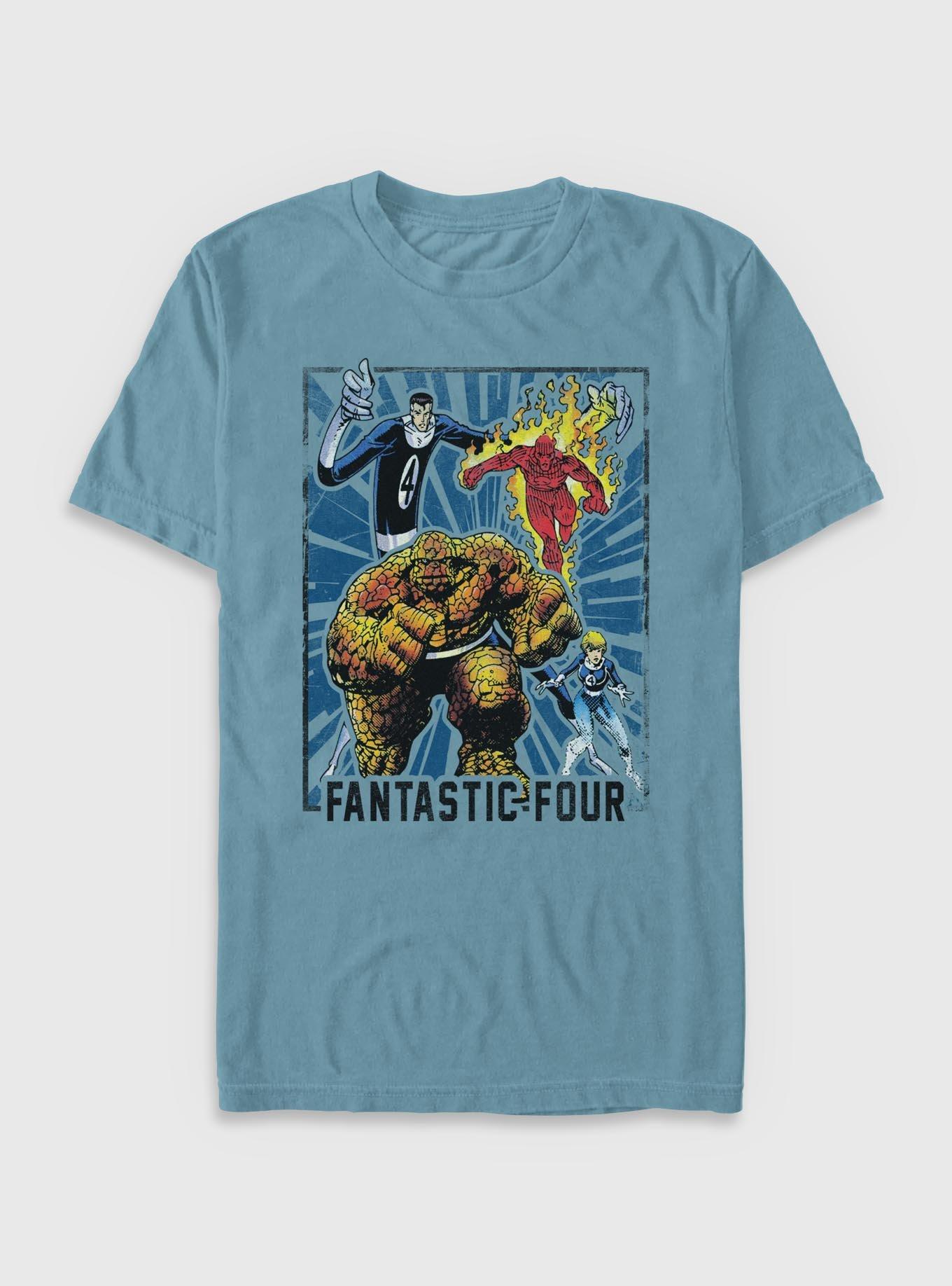 Marvel Fantastic Four Card Garment Dye T-Shirt, ICE BLUE, hi-res