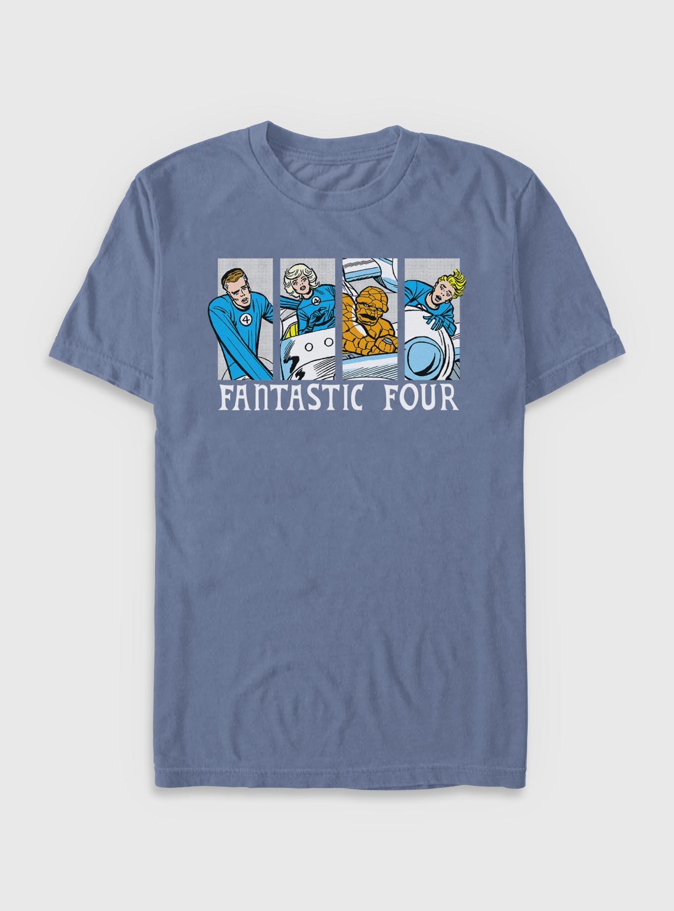 Marvel Fantastic Four Comic Panels Garment Dye T-Shirt, BLUEJEAN, hi-res