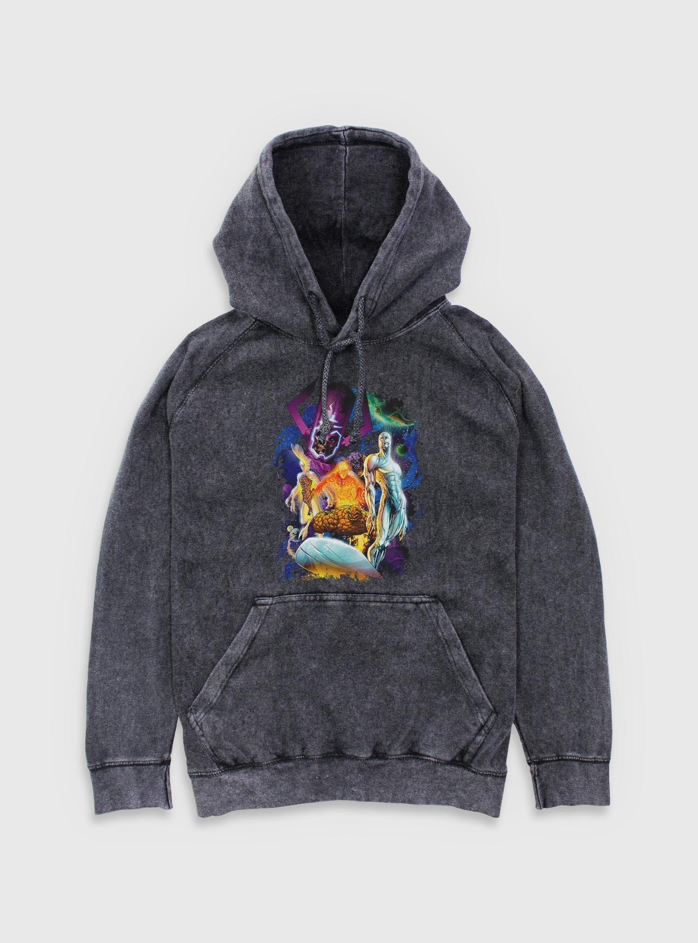 Marvel Fantastic Four 4 Cosmos Galactus & Silver Surfer Mineral Wash Hoodie, , hi-res