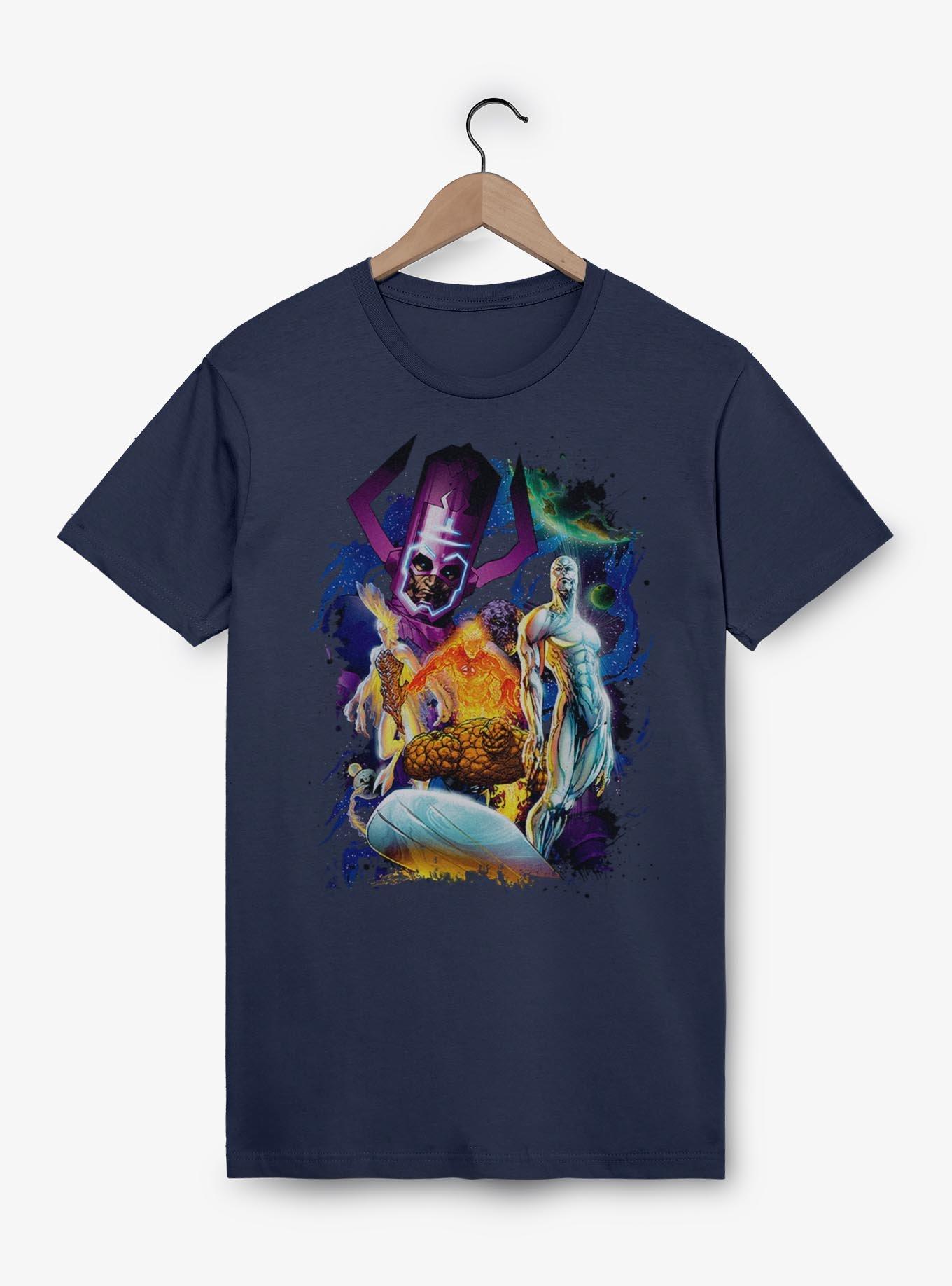 Marvel Fantastic Four 4 Cosmos Galactus & Silver Surfer Garment Dye T-Shirt, TRUENAVY, hi-res