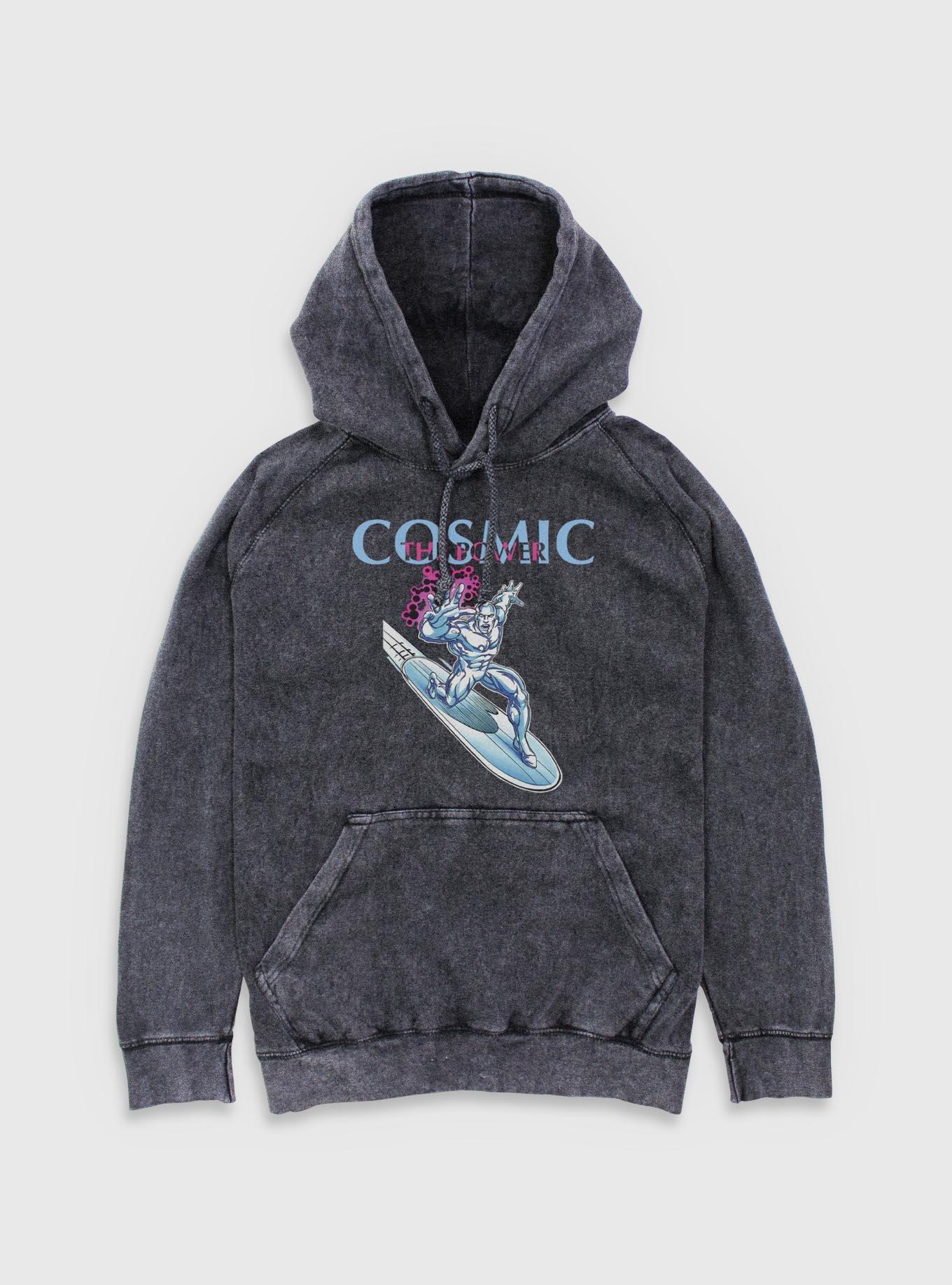 Marvel Fantastic Four The Cosmic Power Silver Surfer Mineral Wash Hoodie, , hi-res