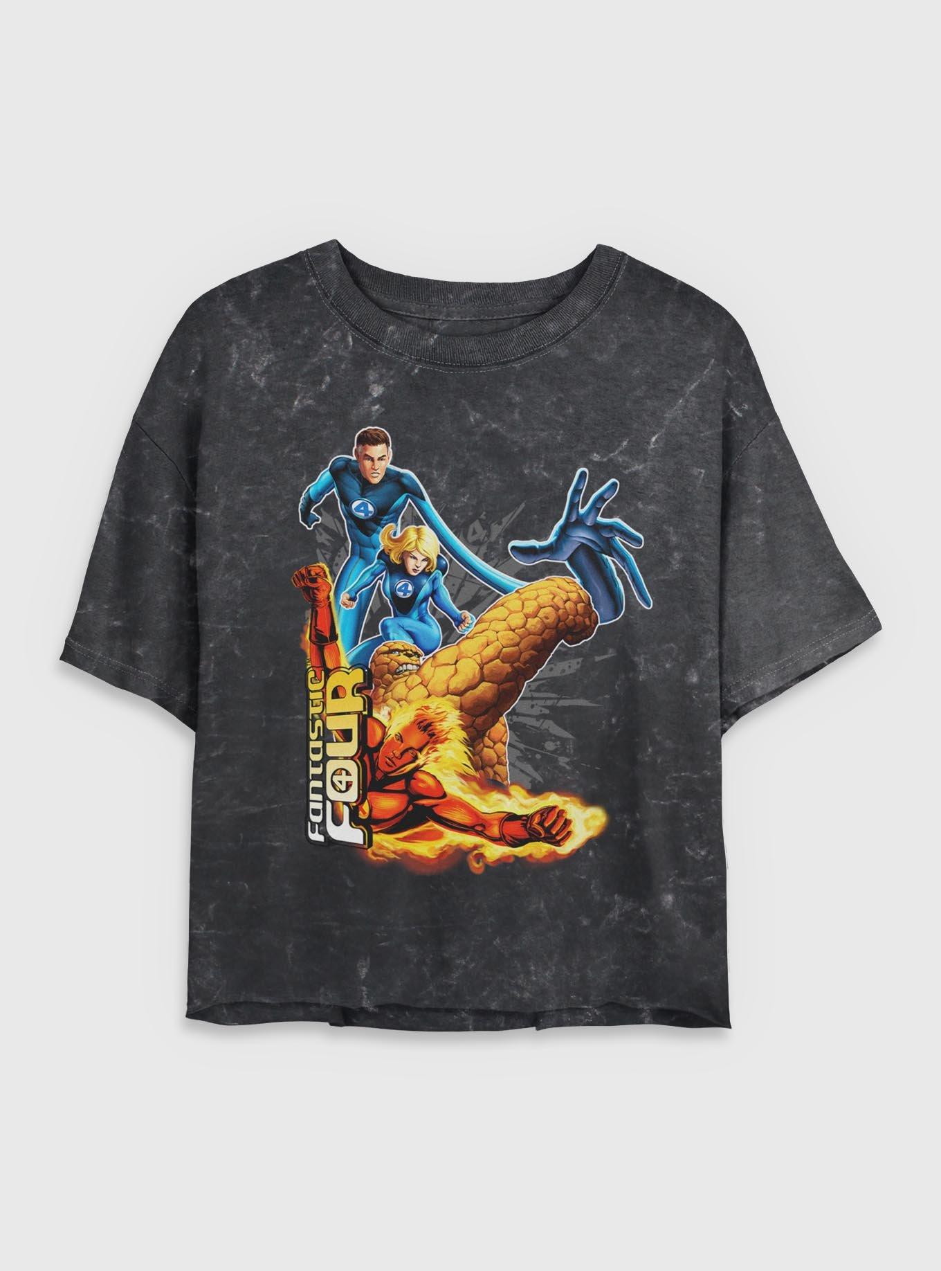 Marvel Fantastic Four Power Pack Womens Crop Mineral Wash T-Shirt, , hi-res
