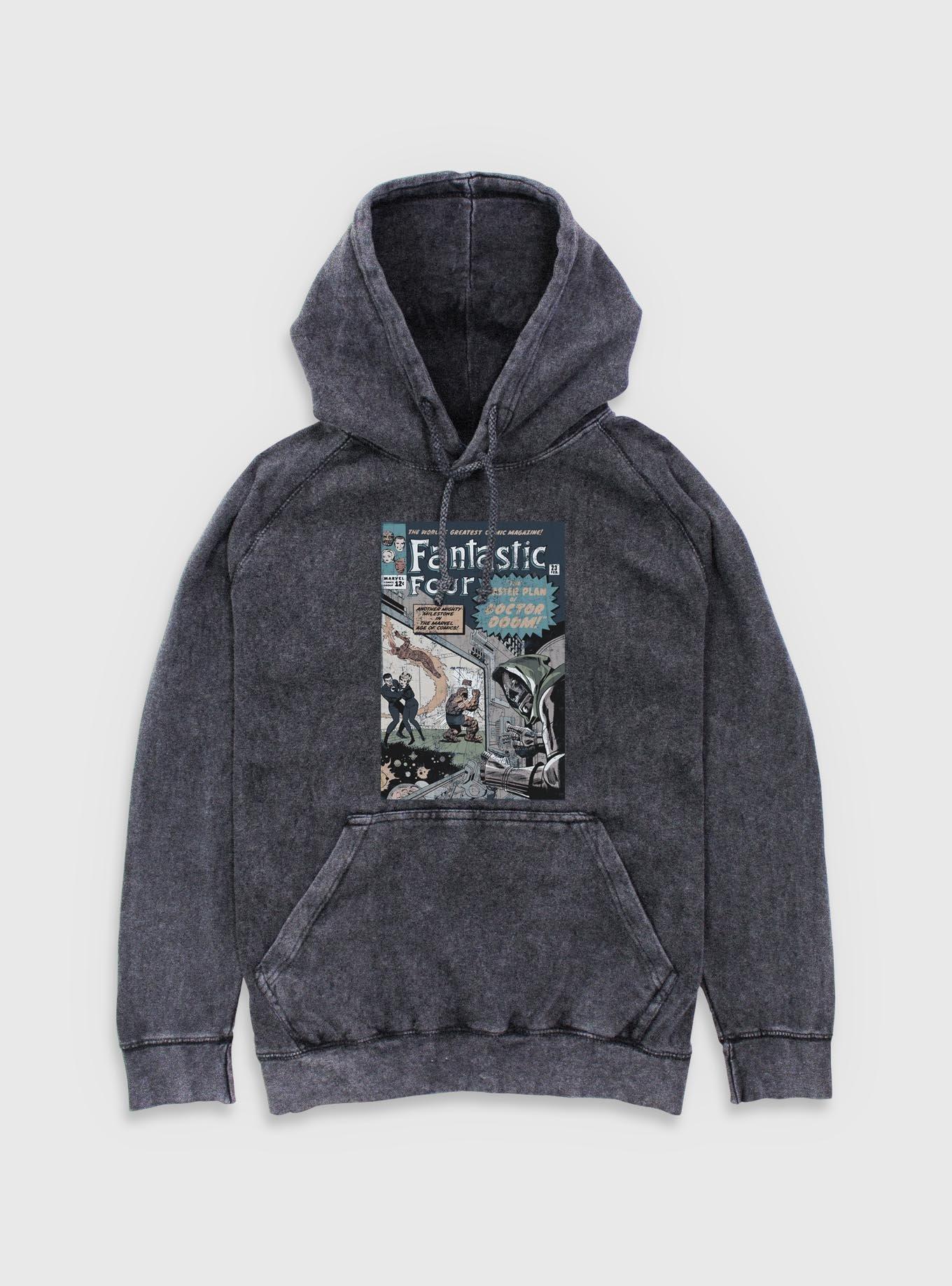 Marvel Fantastic Four Master Plan Of Doctor Doom Comic Mineral Wash Hoodie, , hi-res