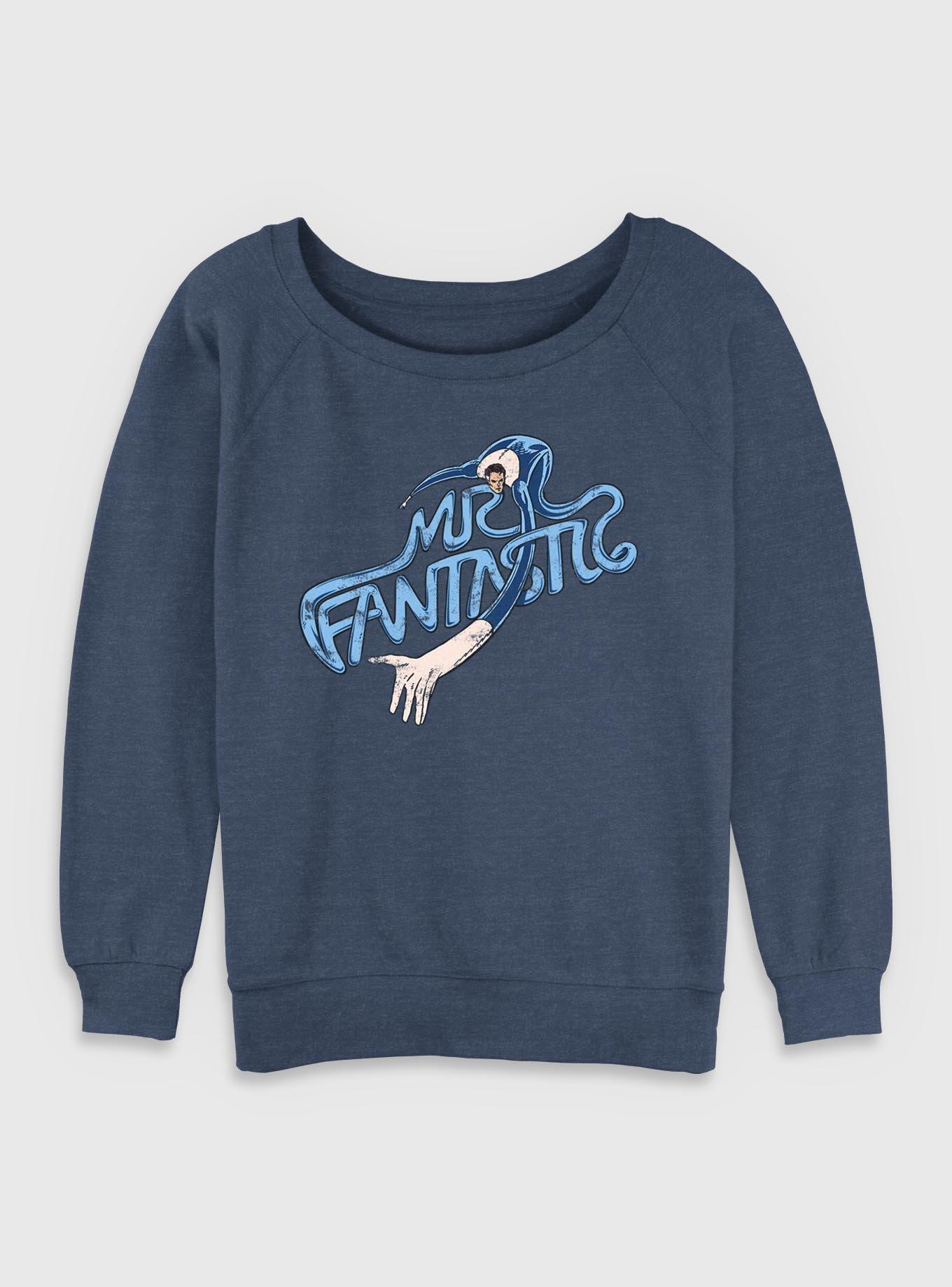 Marvel Fantastic Four Stretch Mr. Fantastic Womens Slouchy Sweatshirt, BLUEHTR, hi-res