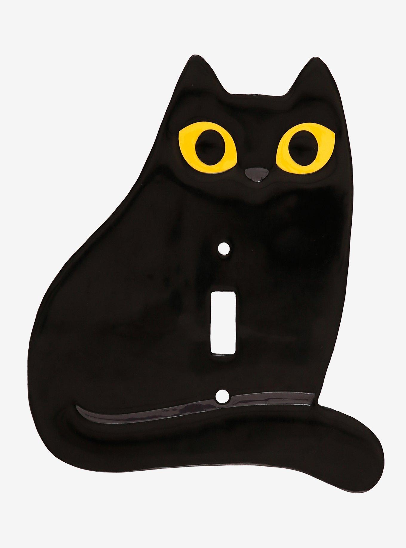 Black Cat Light Switch Cover, , hi-res