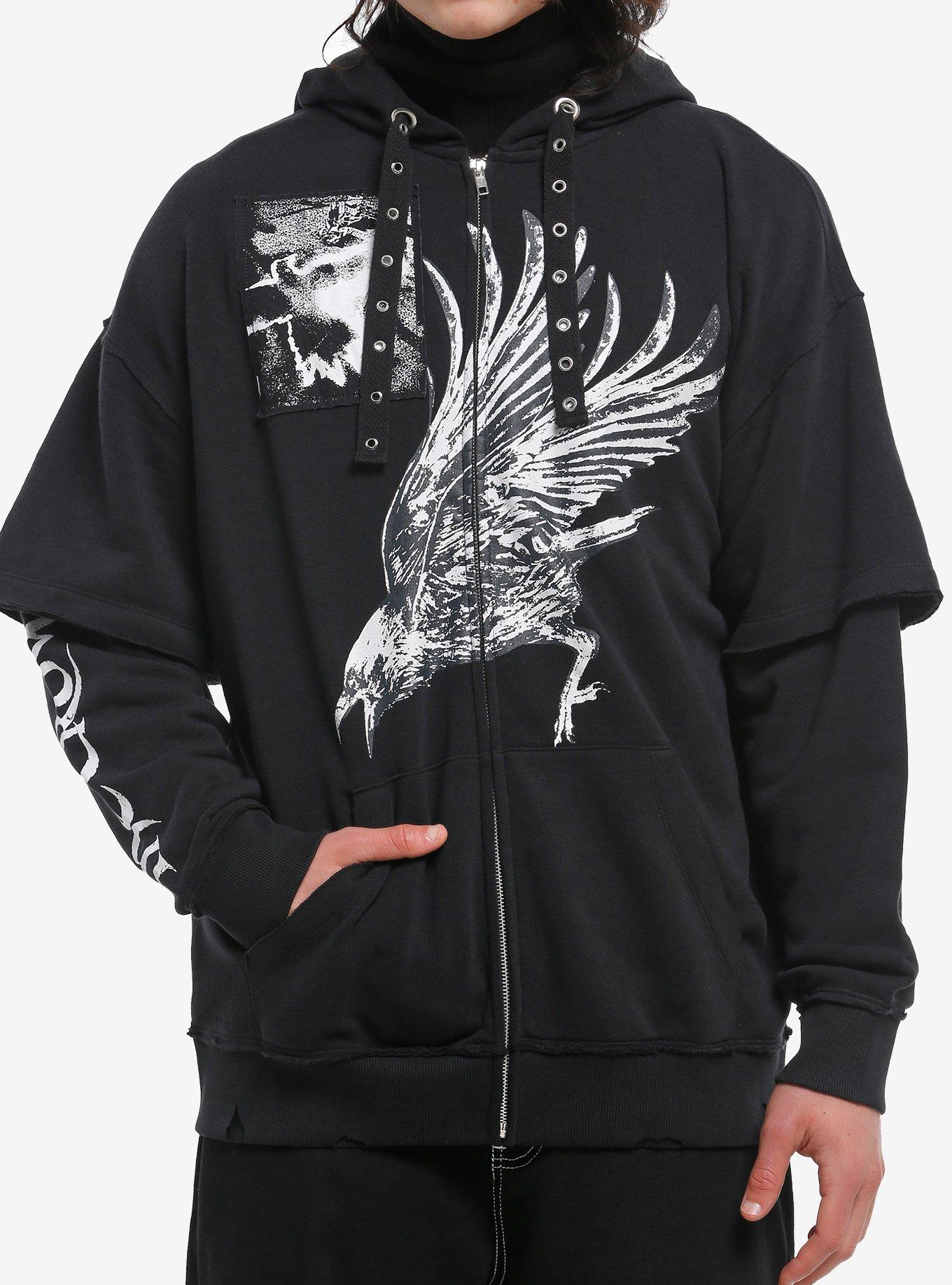The Crow Distressed Twofer Hoodie, , hi-res
