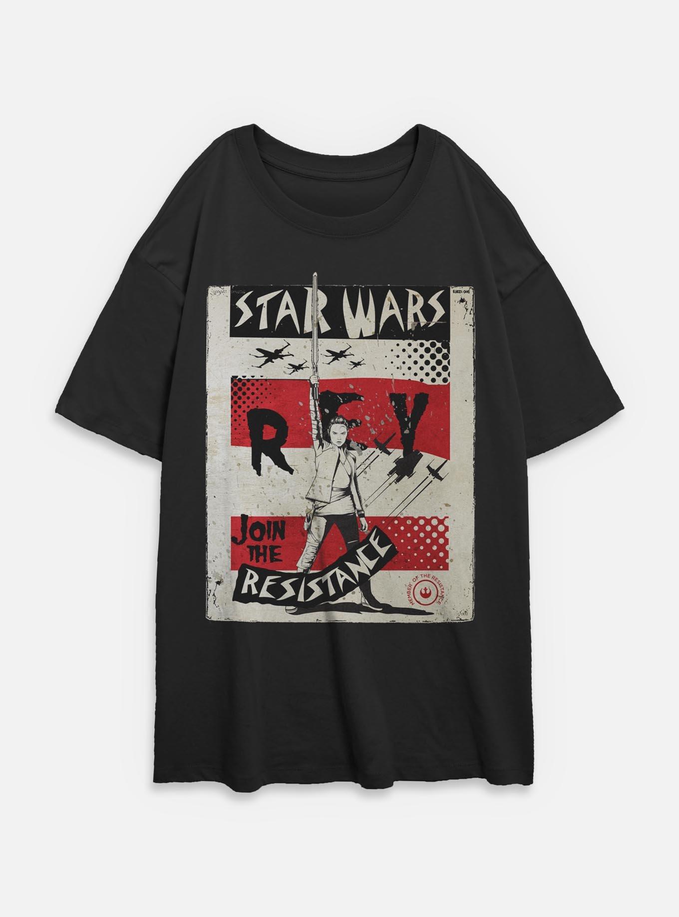Star Wars Right Fist Womens Oversized T-Shirt, BLACK, hi-res
