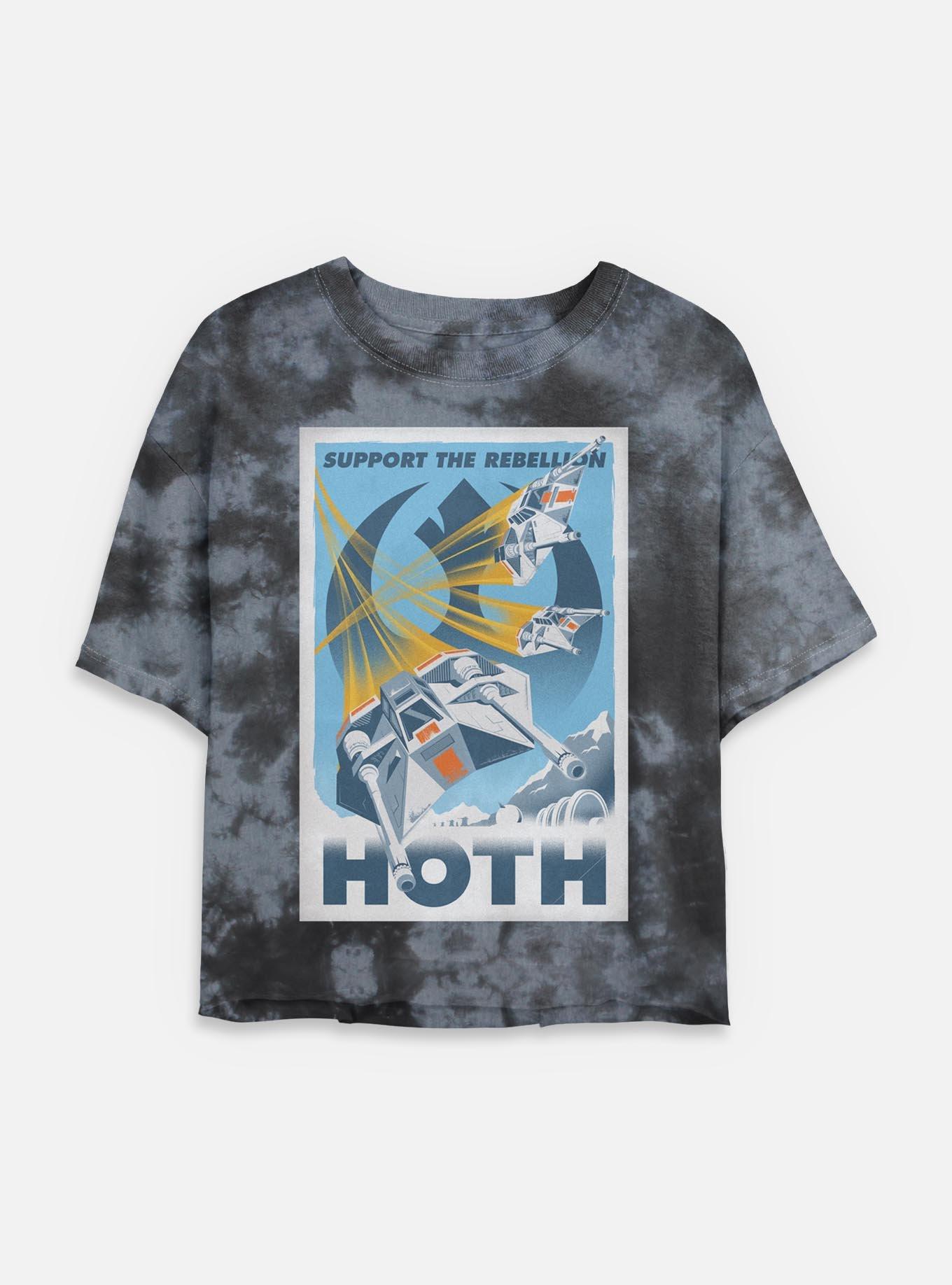 Star Wars Rebellion Support Tie Dye Crop Womens T-Shirt, BLKCHAR, hi-res