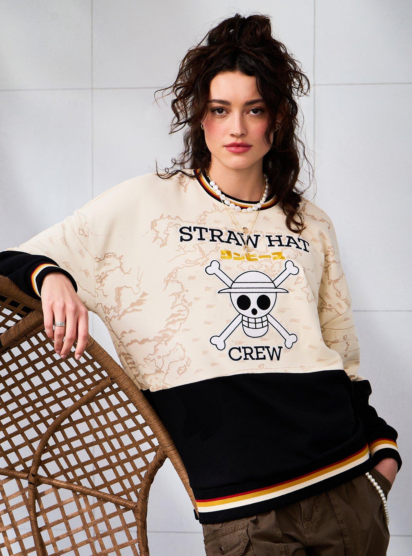 One Piece Straw Hat Crew Panel Crewneck &mdash; BoxLunch Exclusive, , hi-res