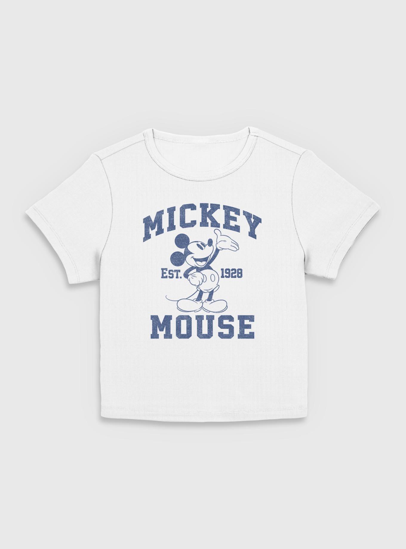 Disney Mickey Mouse Since 1928 Crop Women Baby T-Shirt, EGRET, hi-res