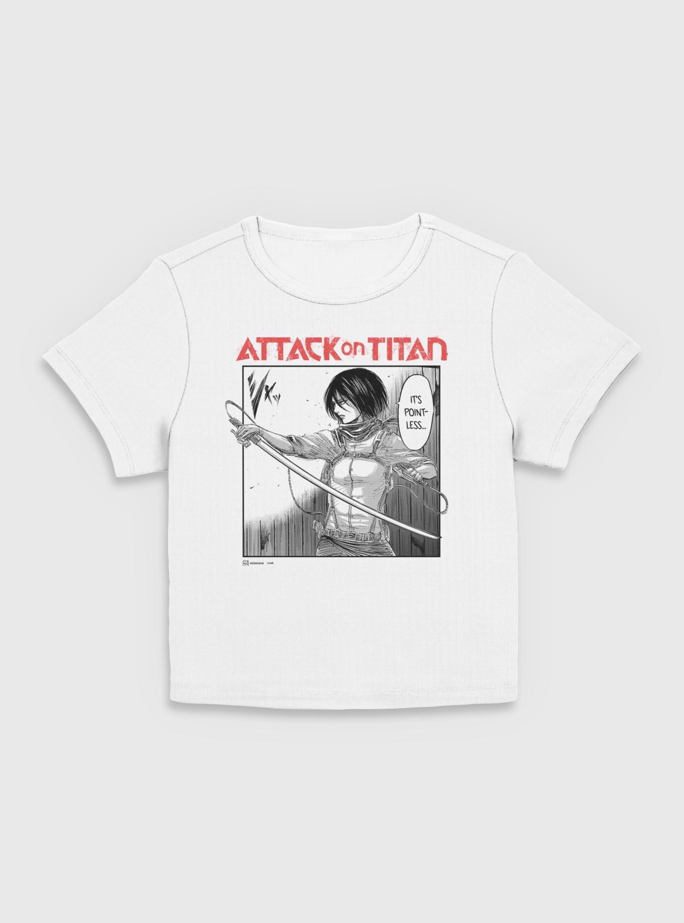 Attack on Titan Mikasa It's Pointless Manga Hot Topic Web Exclusive Women Baby T-Shirt, EGRET, hi-res