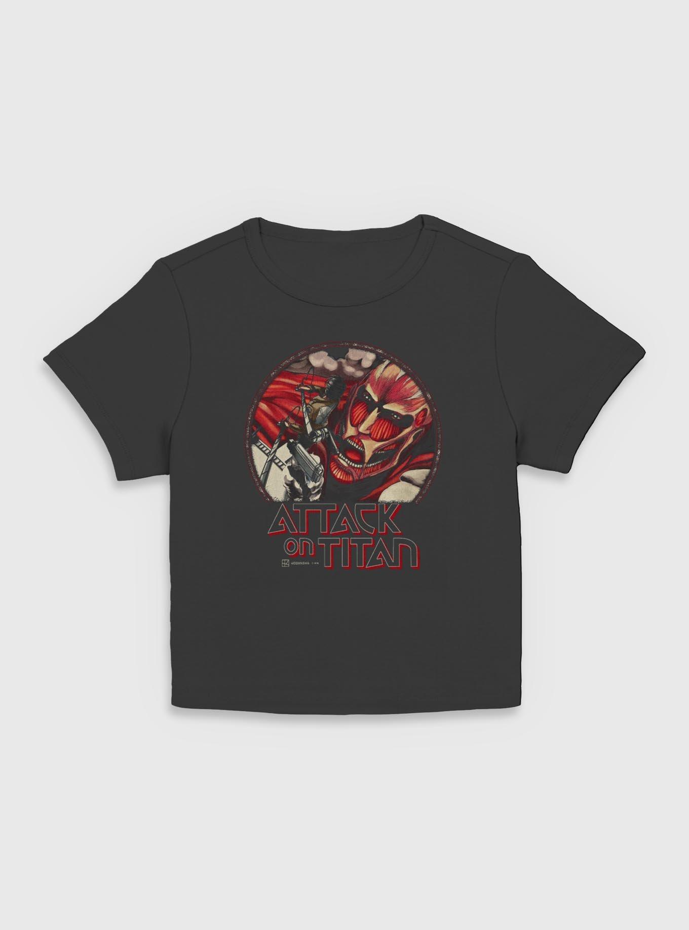 Attack on Titan Eren V Colossal  Women Baby T-Shirt, BLACK, hi-res