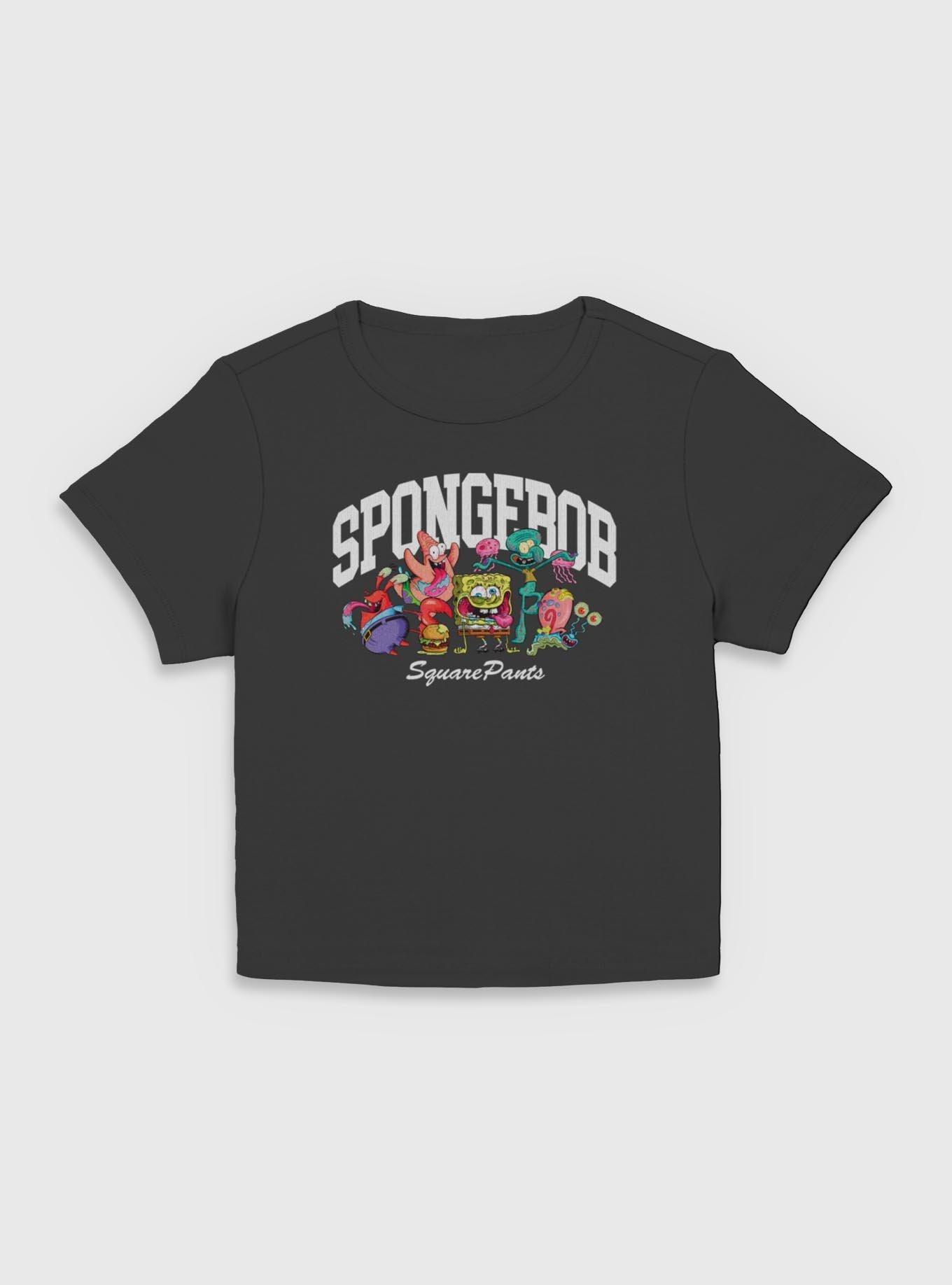Spongebob Squarepants Sponge Group Athletic  Women Baby T-Shirt, BLACK, hi-res