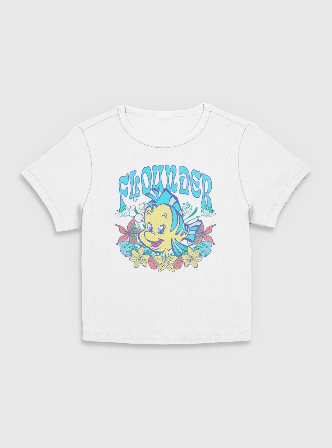 Disney The Little Mermaid Flounder Floral Wreath Women Baby T-Shirt, , hi-res