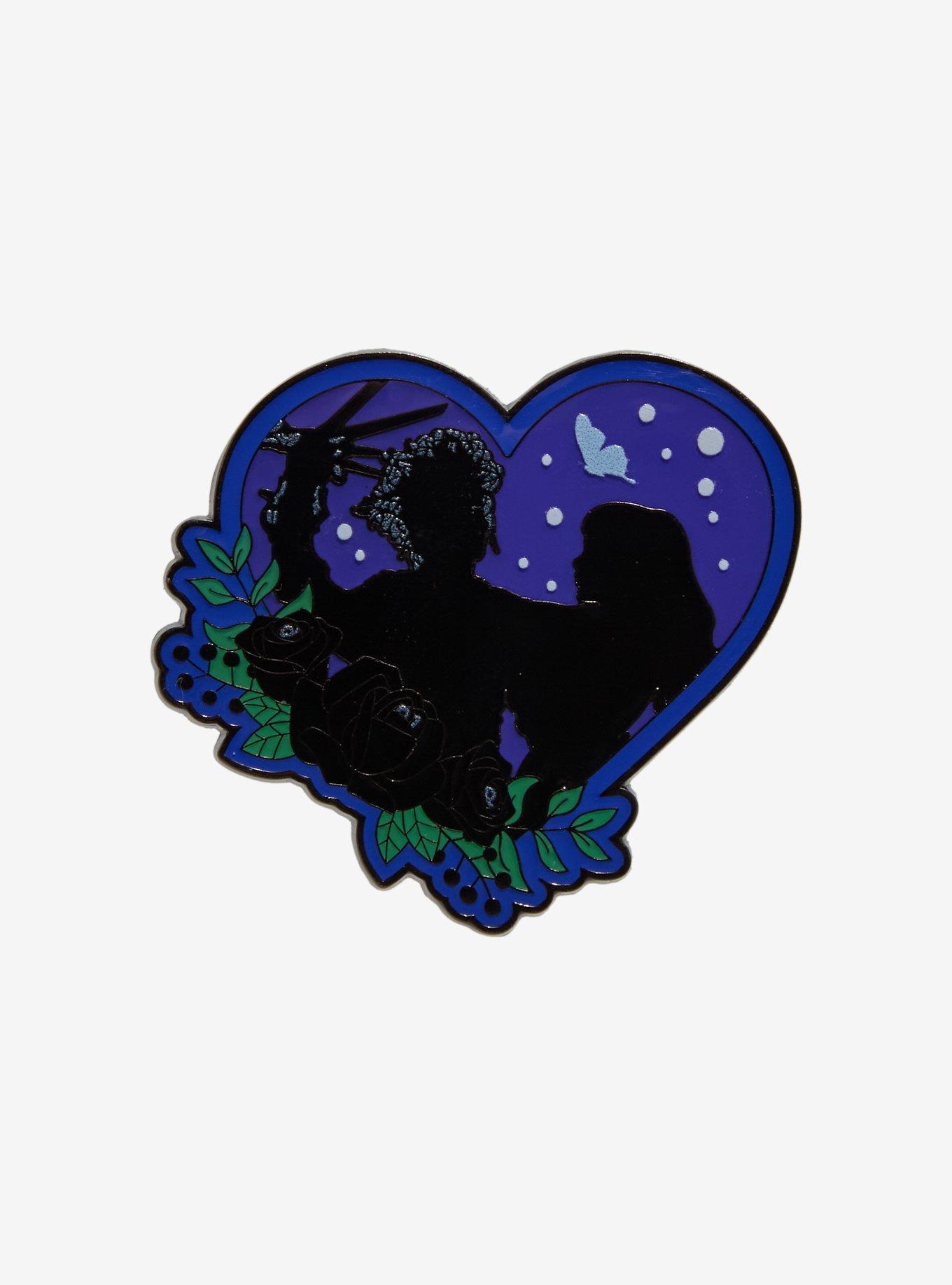 Edward Scissorhands Kim & Edward Heart Enamel Pin — BoxLunch Exclusive, , hi-res