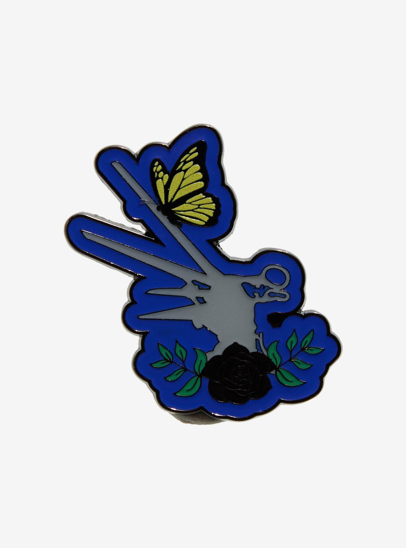 Edward Scissorhands Butterfly Enamel Pin — BoxLunch Exclusive, , hi-res