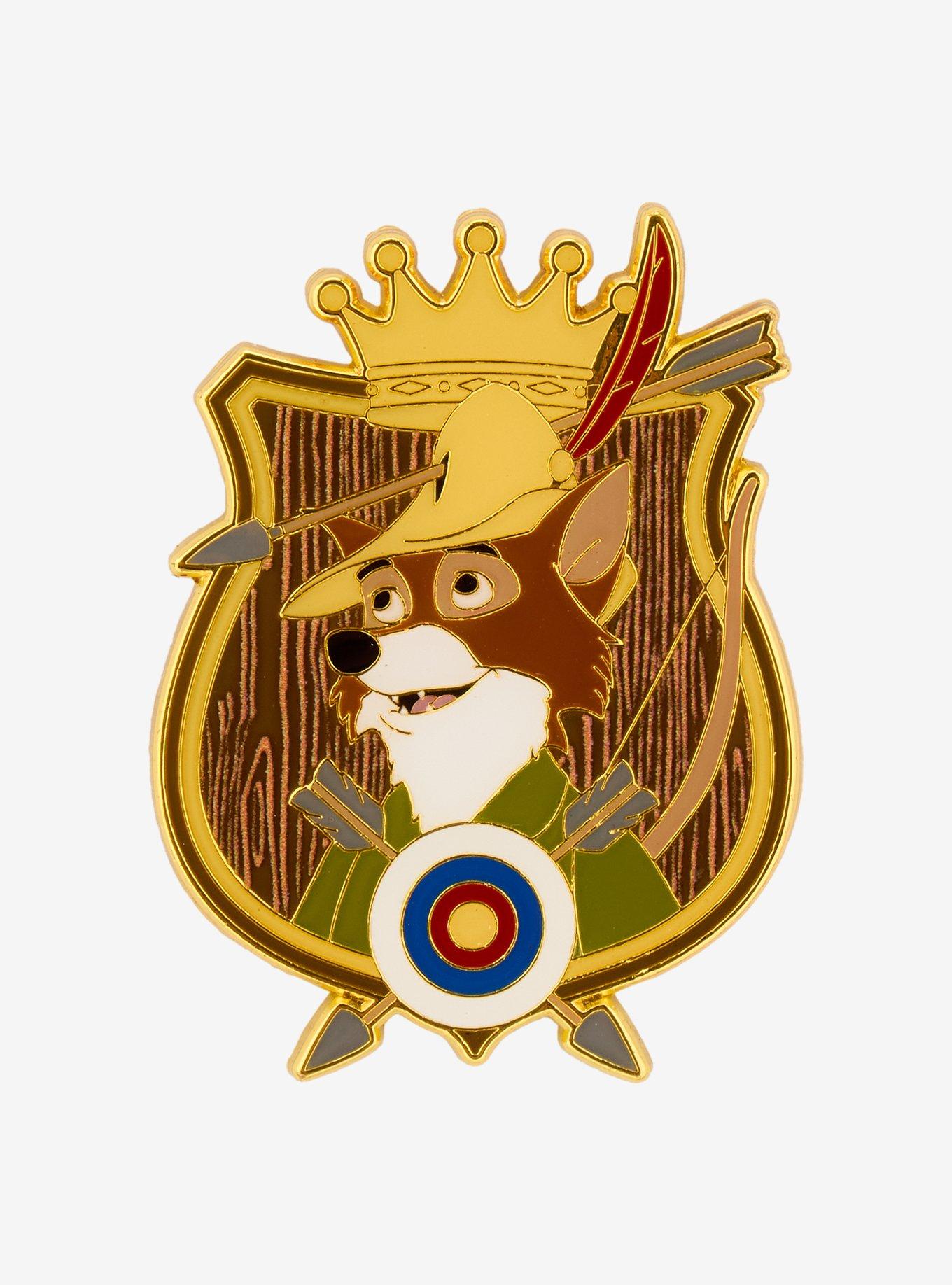 Loungefly Disney Robin Hood Crown Crest Enamel Pin &mdash; BoxLunch Exclusive, , hi-res