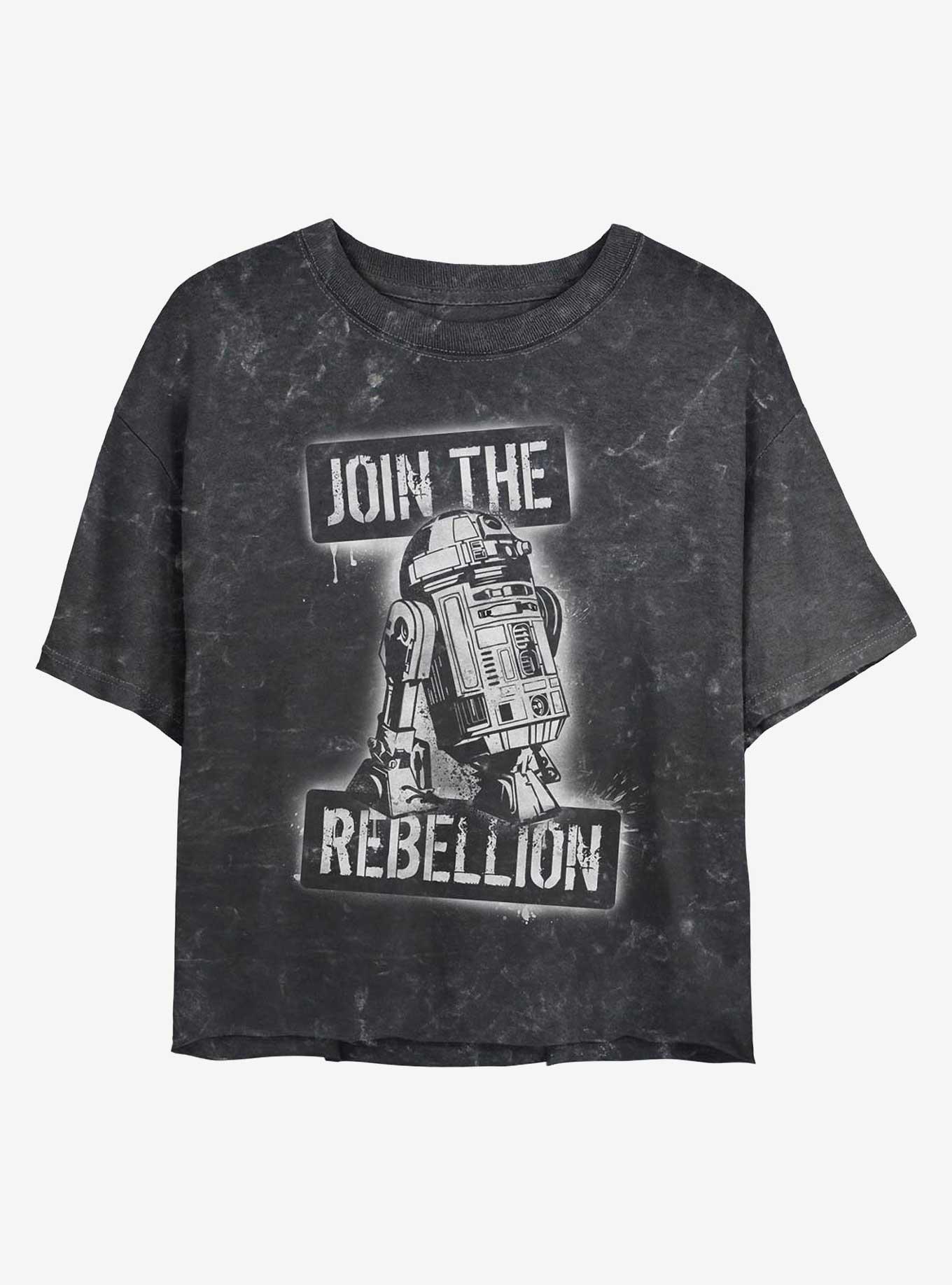 Star Wars Join The Rebels Girls Mineral Wash Crop T-Shirt, BLACK, hi-res