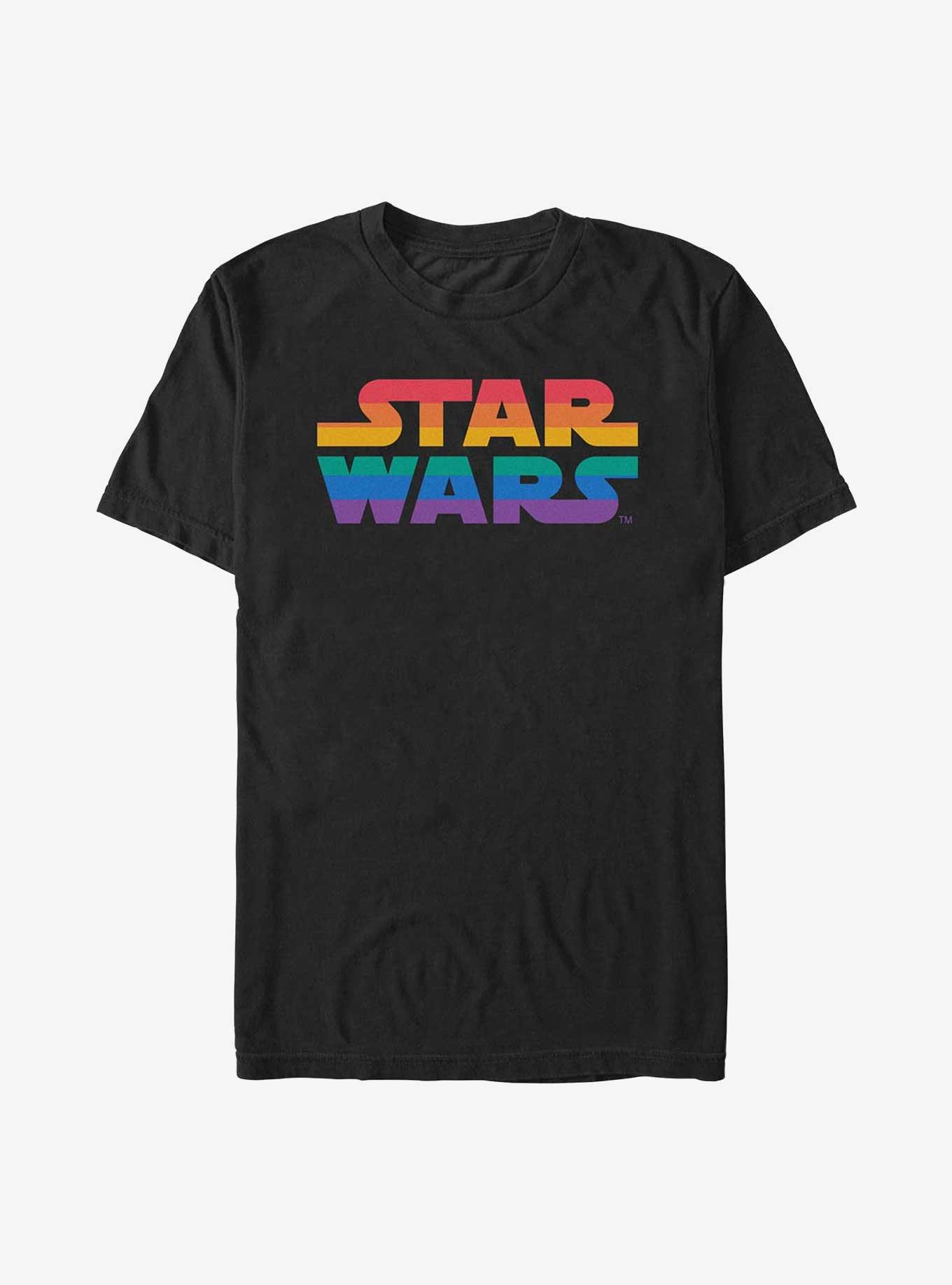 Star Wars Rainbow Logo T-Shirt, BLACK, hi-res