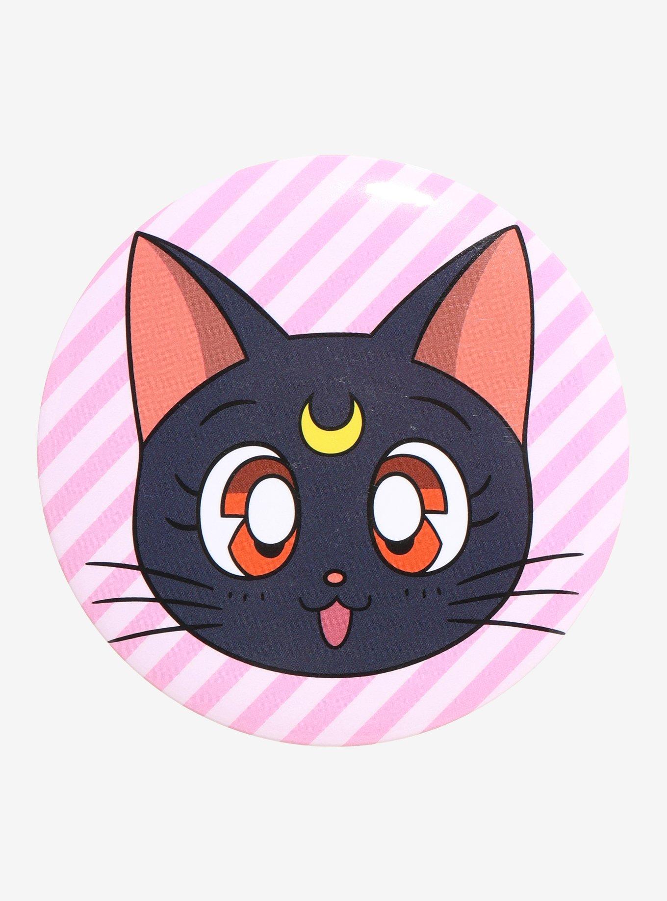 Pretty Guardian Sailor Moon Luna Stripe 3 Inch Button, , hi-res