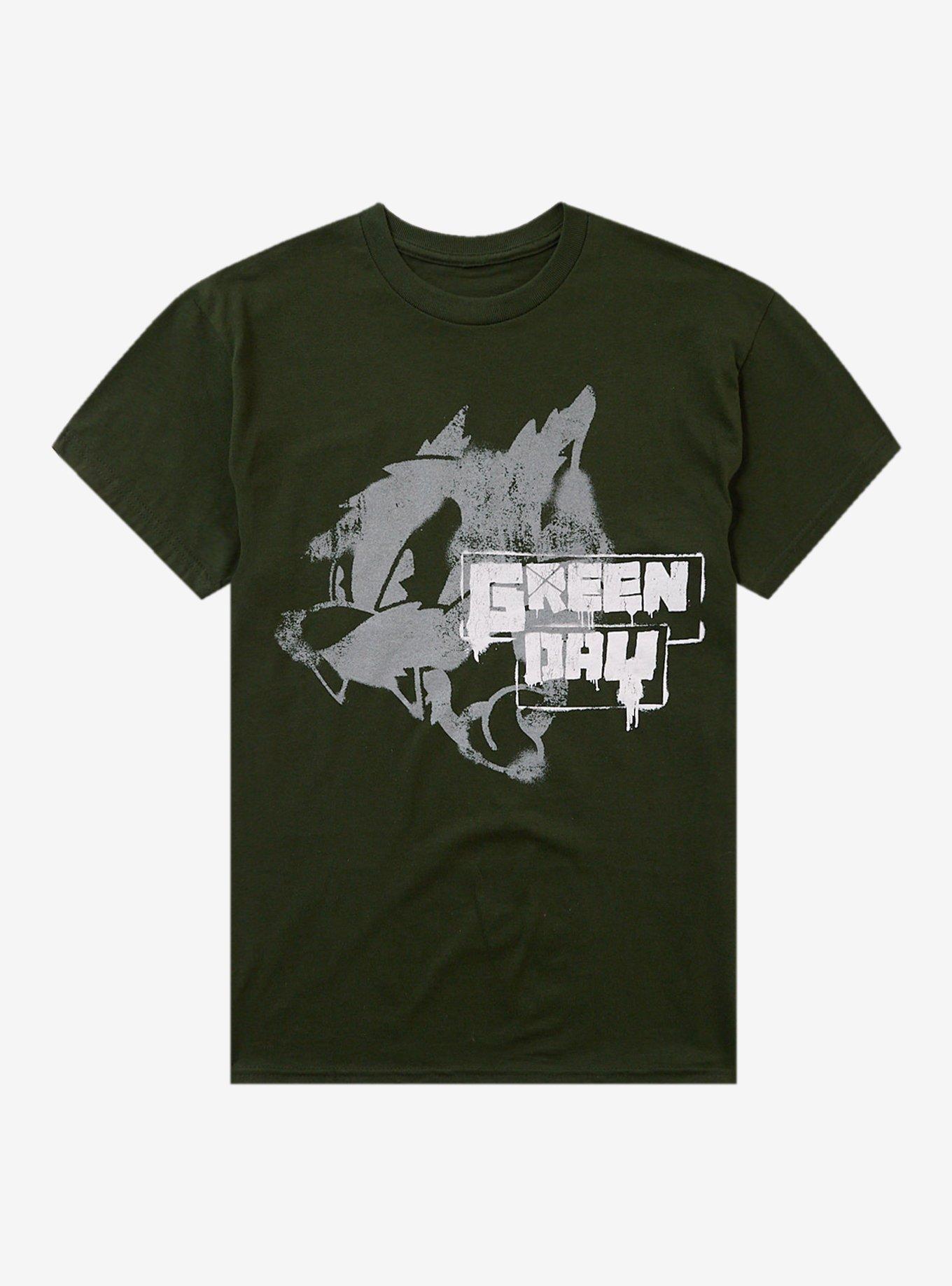 Green Day Hissing Cat Graffiti T-Shirt, , hi-res