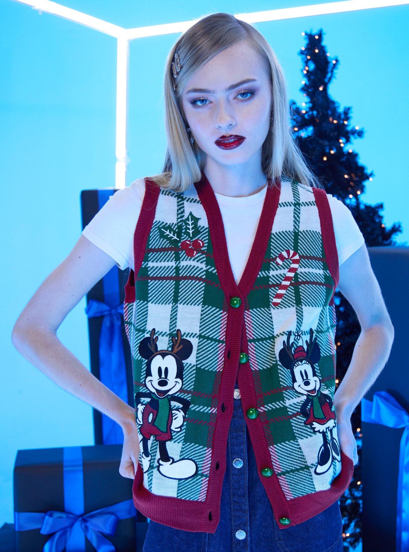 Her Universe Disney Mickey Mouse & Minnie Mouse Holiday Icons Girls Sweater Vest