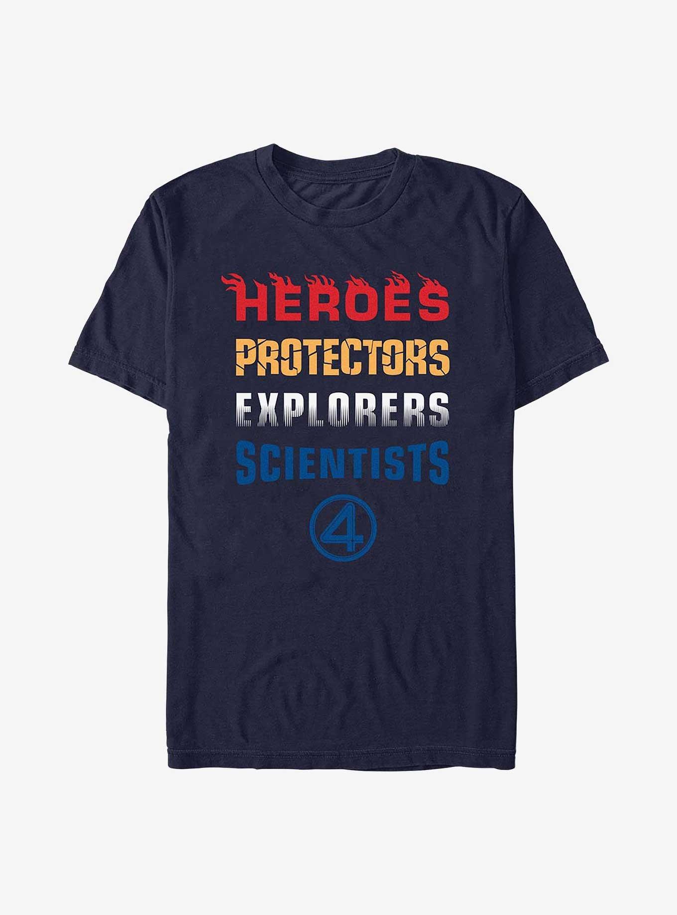 Marvel The Fantastic Four: First Steps Heroes Protectors Explorers Scientists T-Shirt, NAVY, hi-res