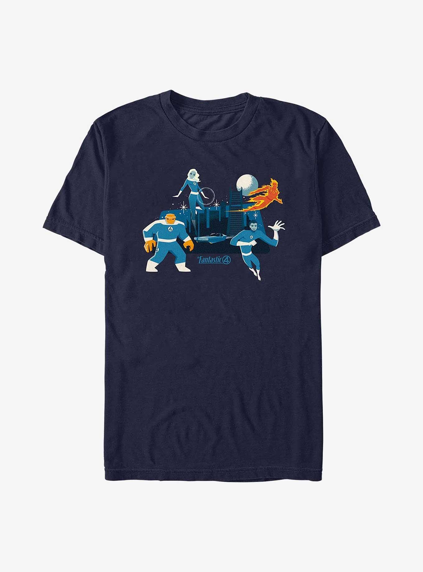Marvel The Fantastic Four: First Steps Fantastic Four And City T-Shirt, NAVY, hi-res